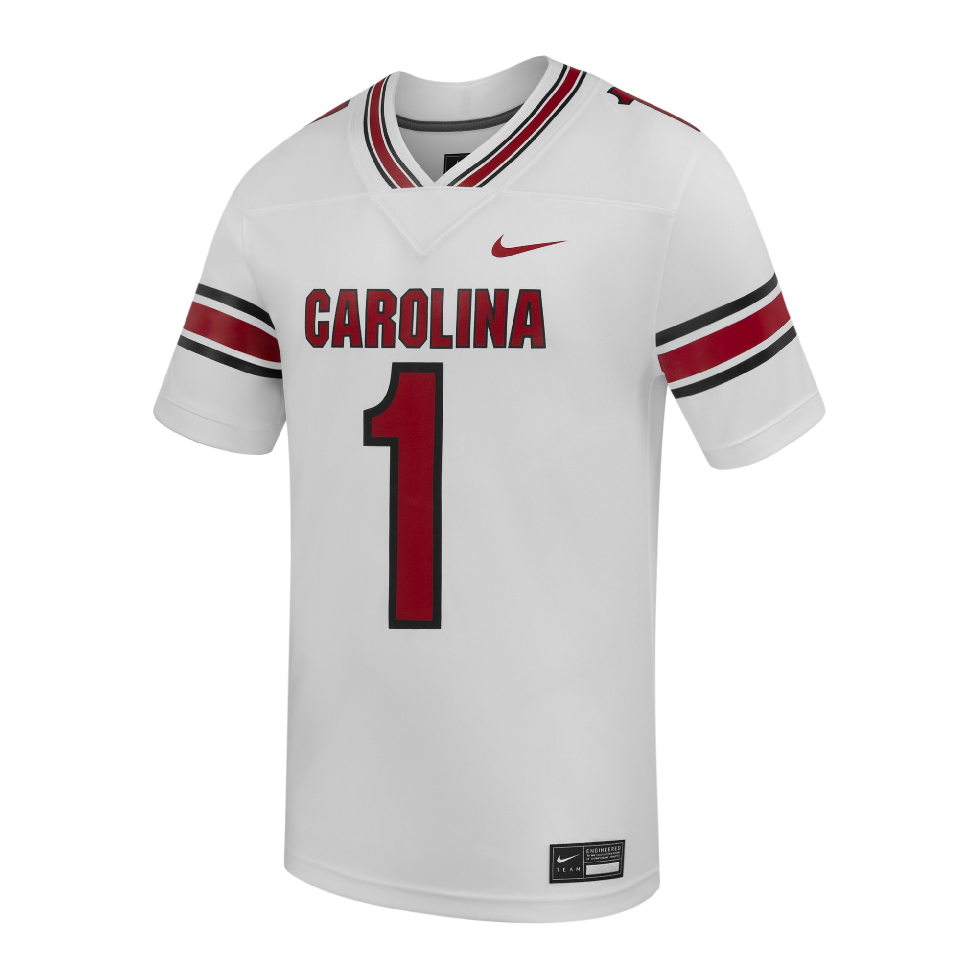 #1 South Carolina Gamecocks Road Football Jersey White - front view