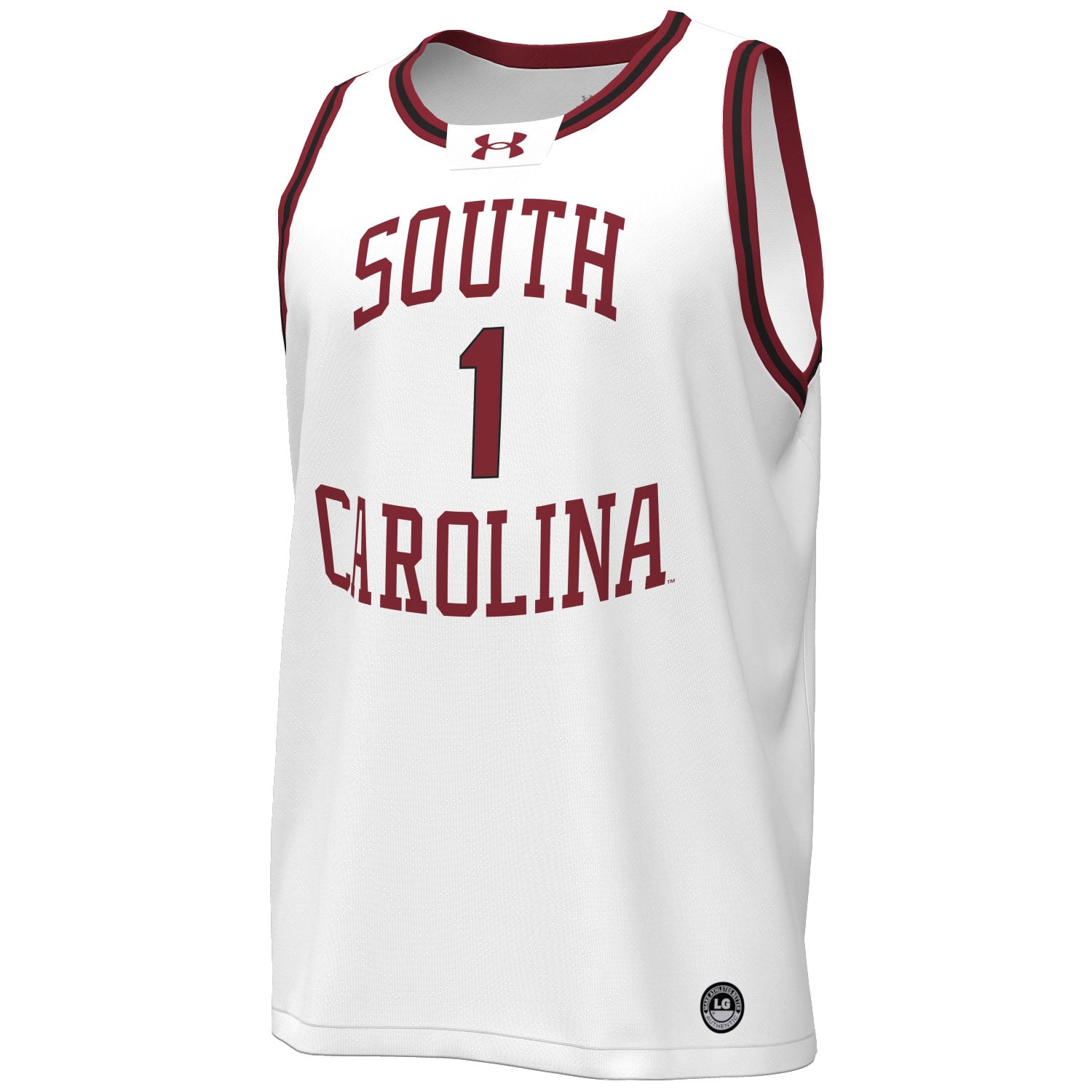#1 South Carolina Gamecocks Throwback Basketball Jersey White - front view