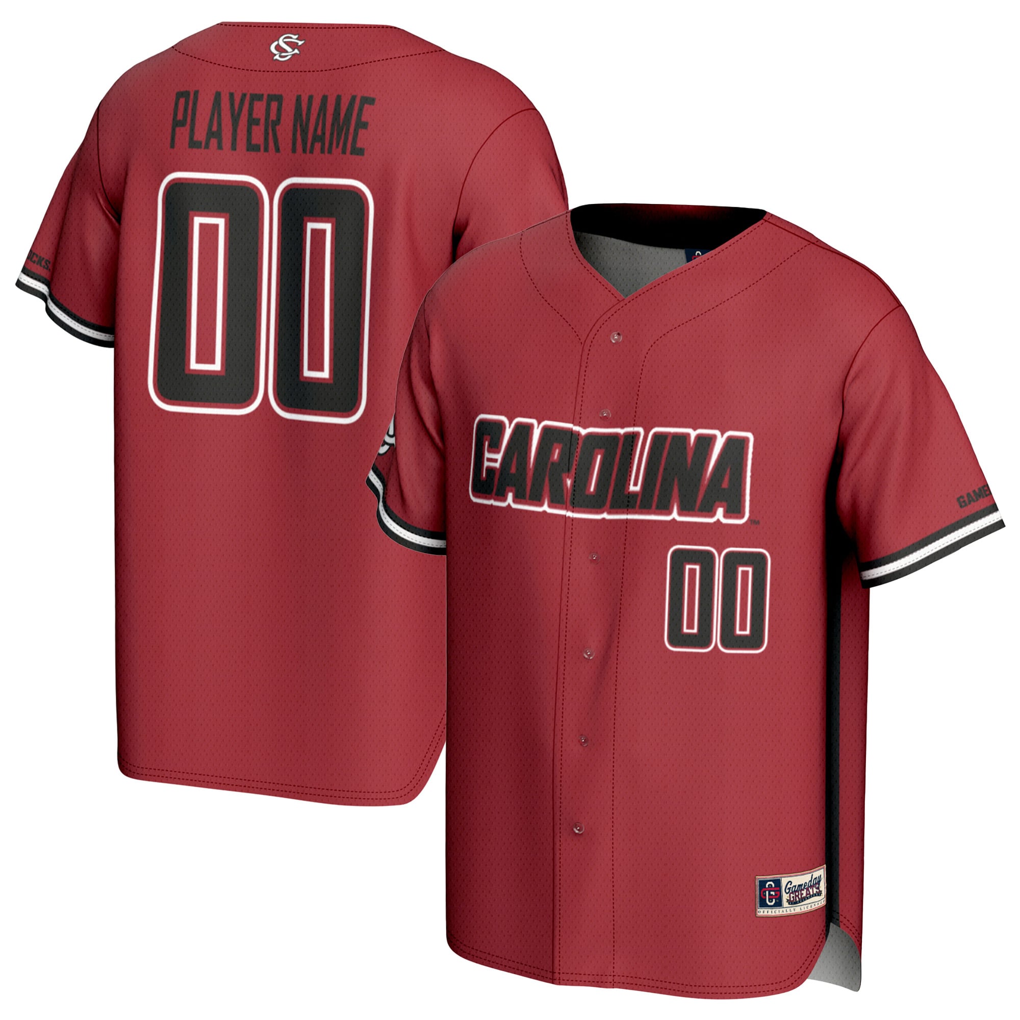 South Carolina Gamecocks Youth Baseball Lightweight Jersey Garnet - front and back view
