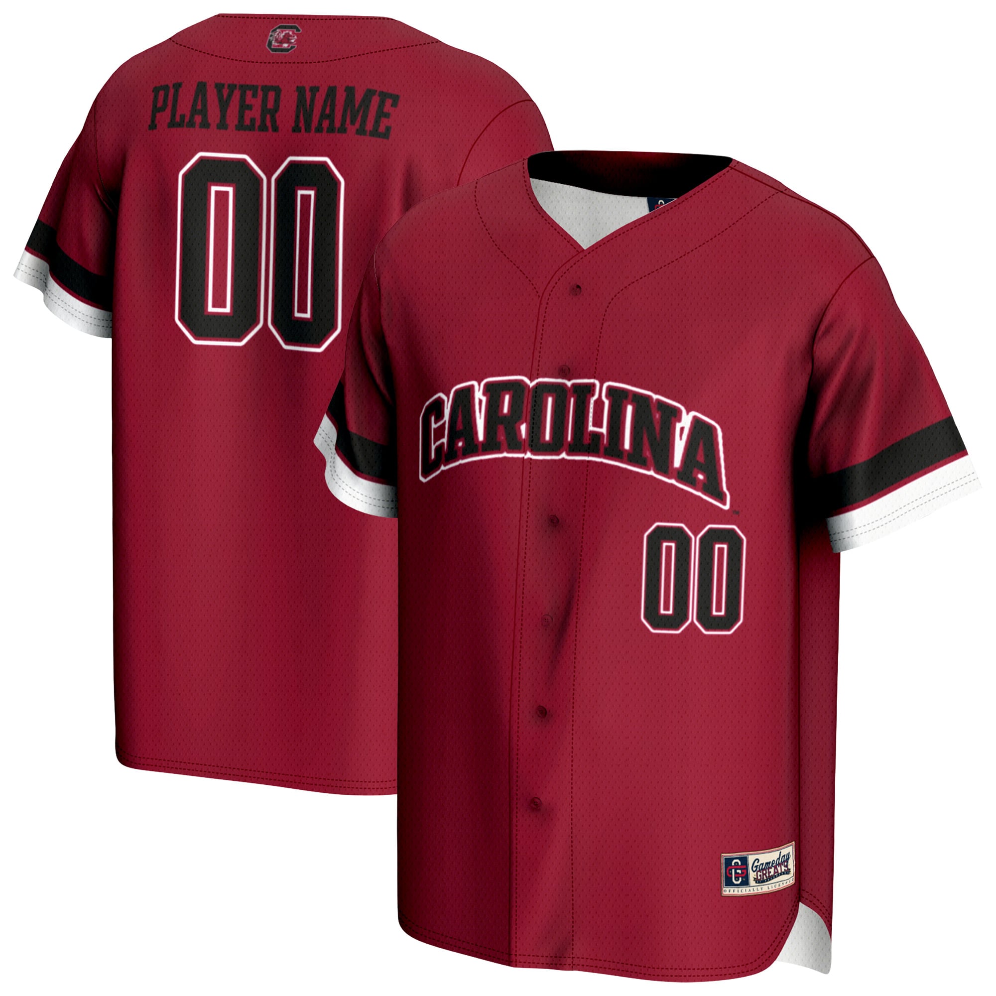 South Carolina Gamecocks Youth Lightweight Baseball Jersey Garnet - front and back view