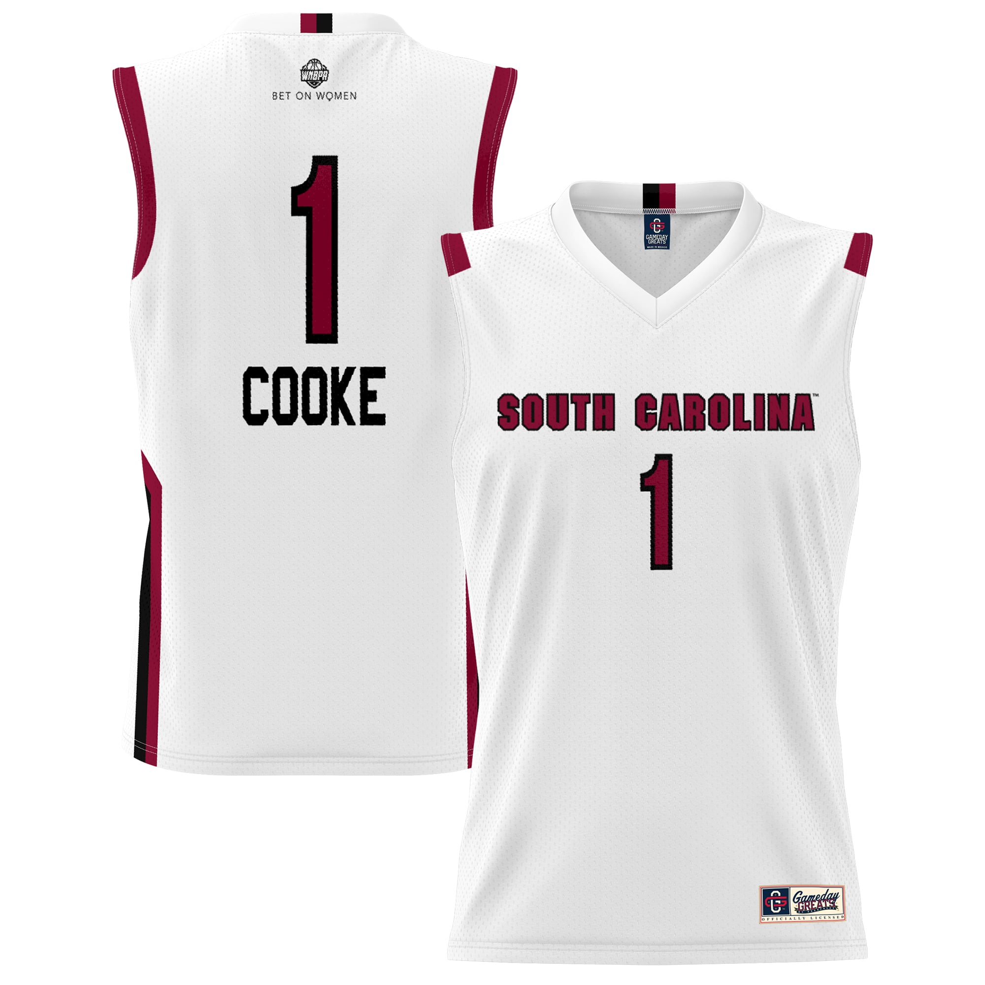 South Carolina Gamecocks Youth Lightweight Basketball Alumni Jersey White - front and back view