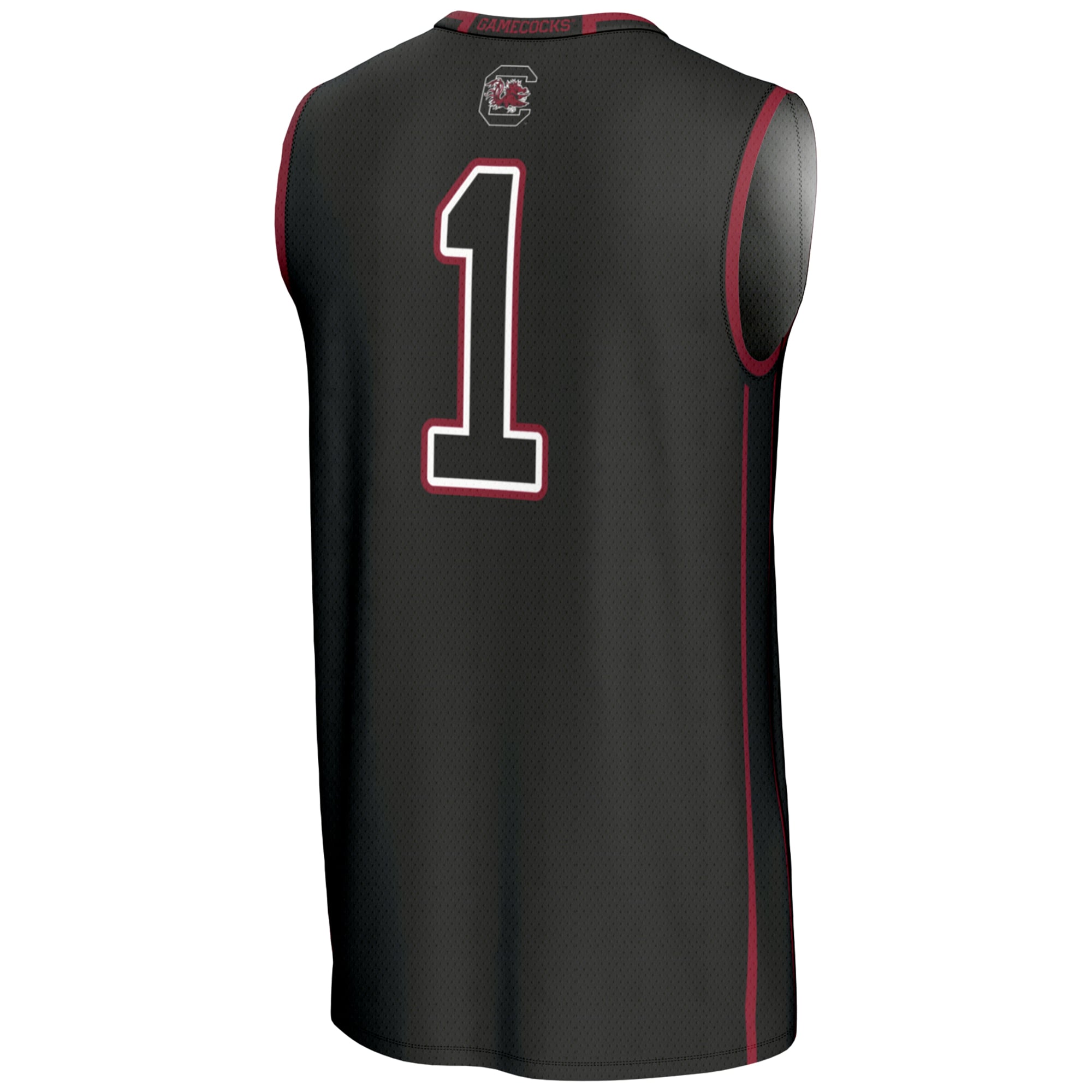 #1 South Carolina Gamecocks Unisex Lightweight Basketball Jersey Black - back view