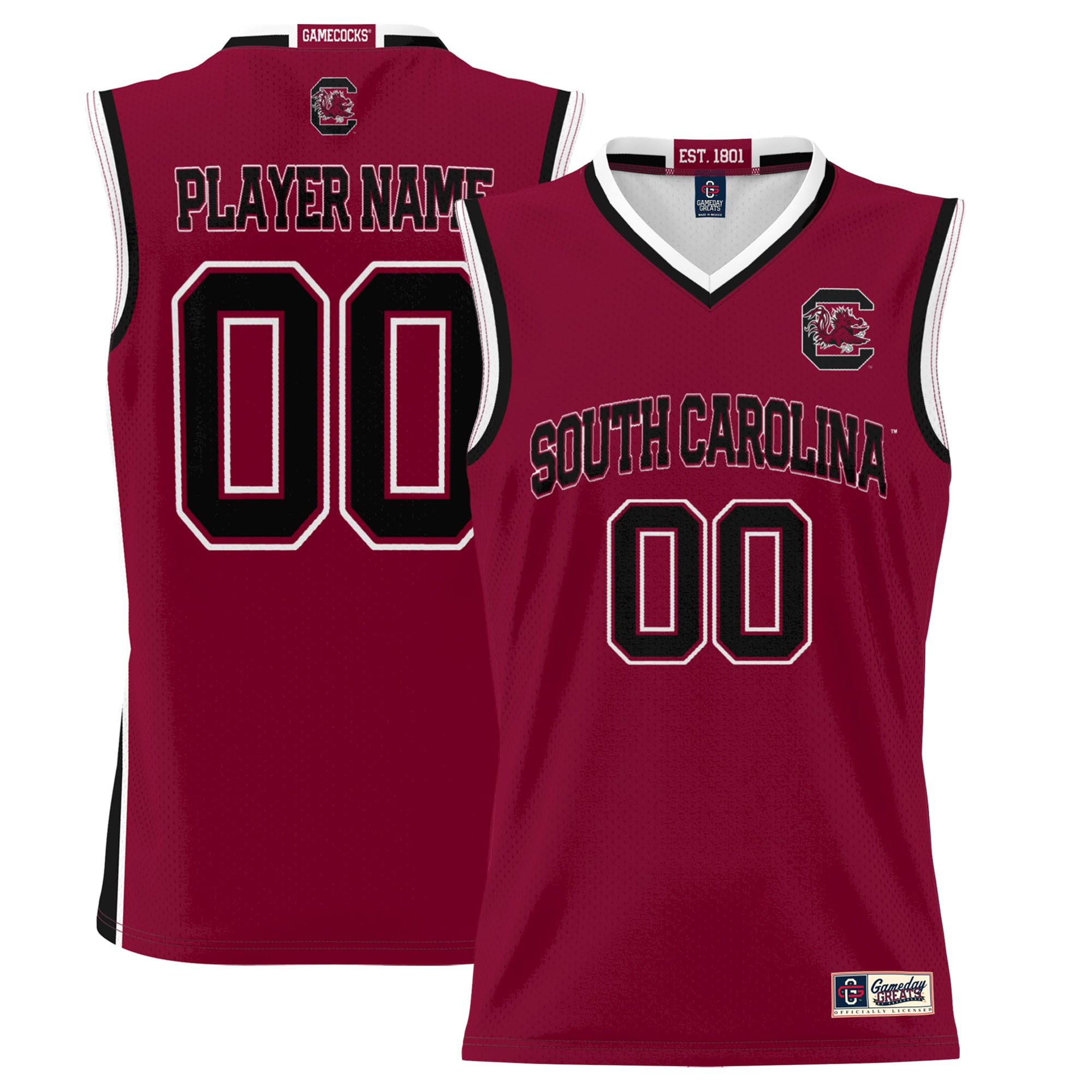 South Carolina Gamecocks Unisex Lightweight Women's Basketball Jersey Garnet - front and back view
