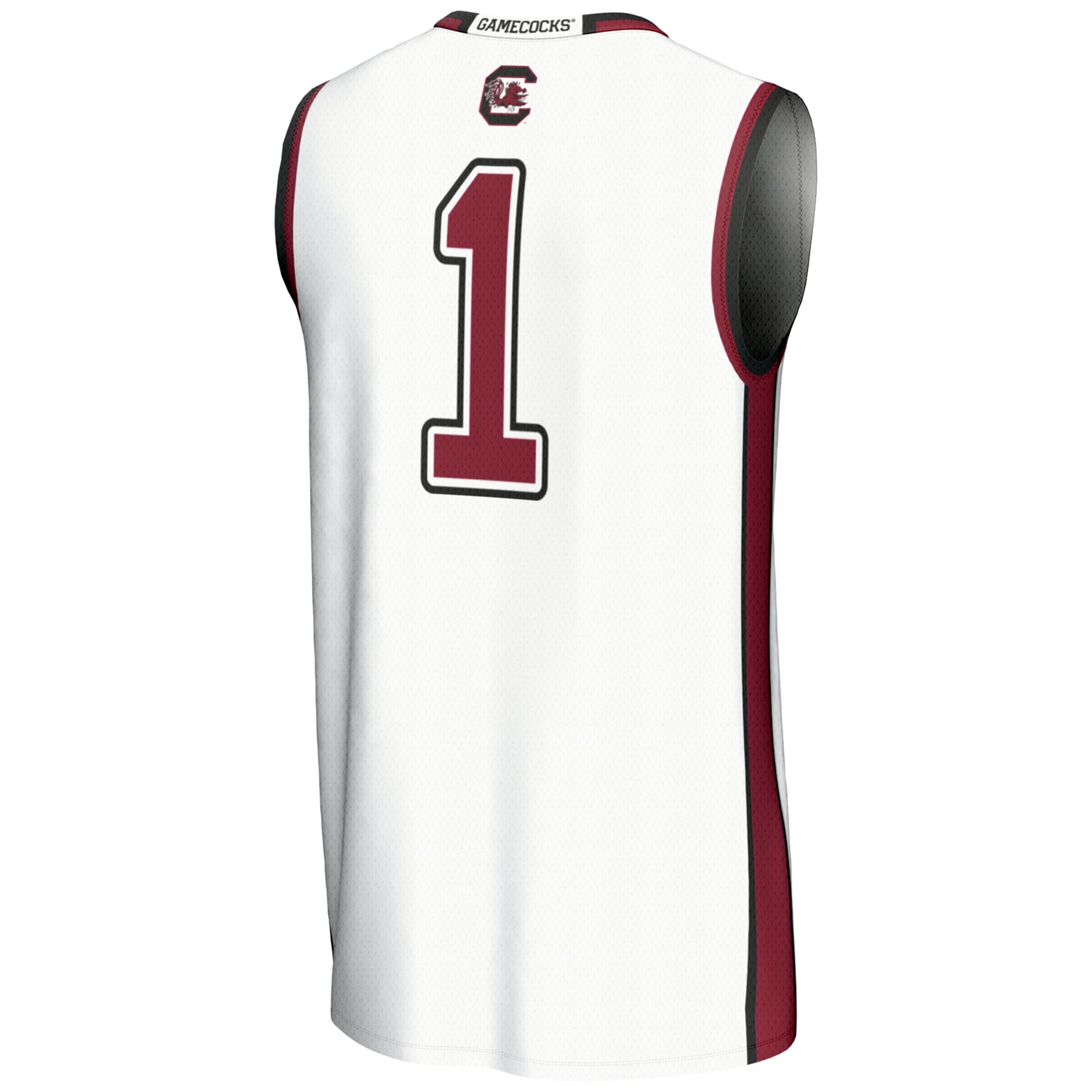 #1 South Carolina Gamecocks Unisex Lightweight Basketball Jersey White - back view