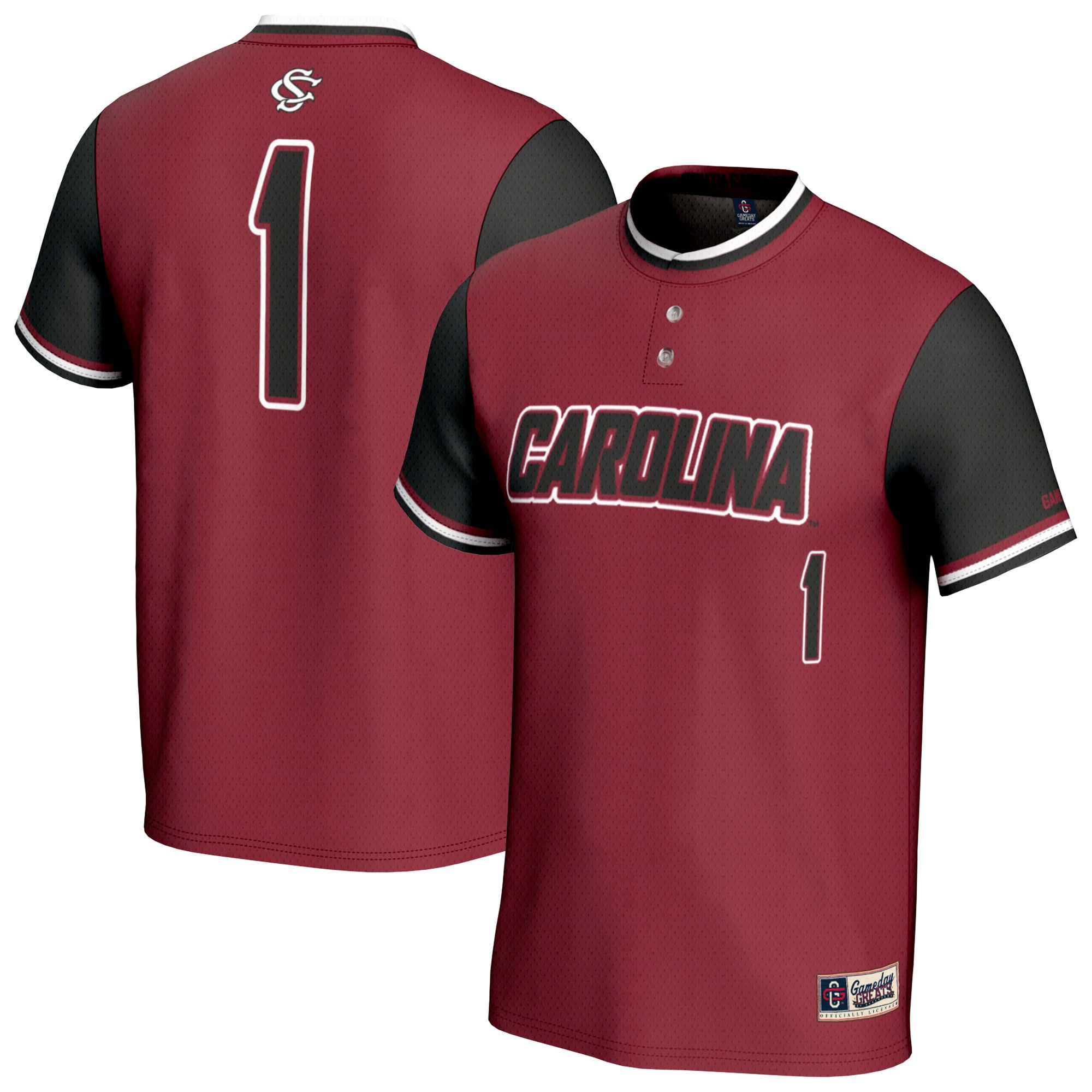 South Carolina Gamecocks Unisex Lightweight Collegiate Softball Fashion - front and back view
