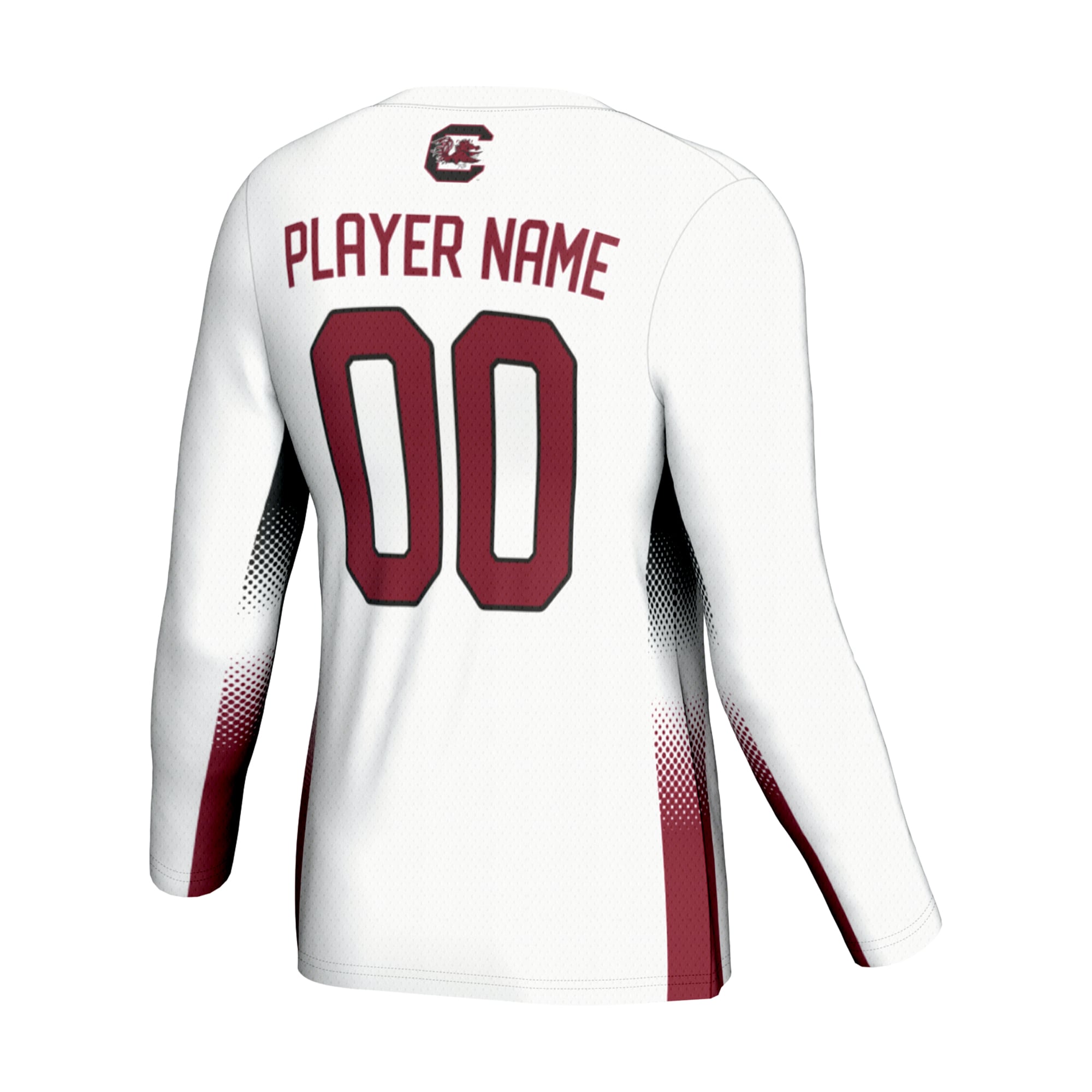 South Carolina Gamecocks Unisex Lightweight Volleyball Jersey White - back view