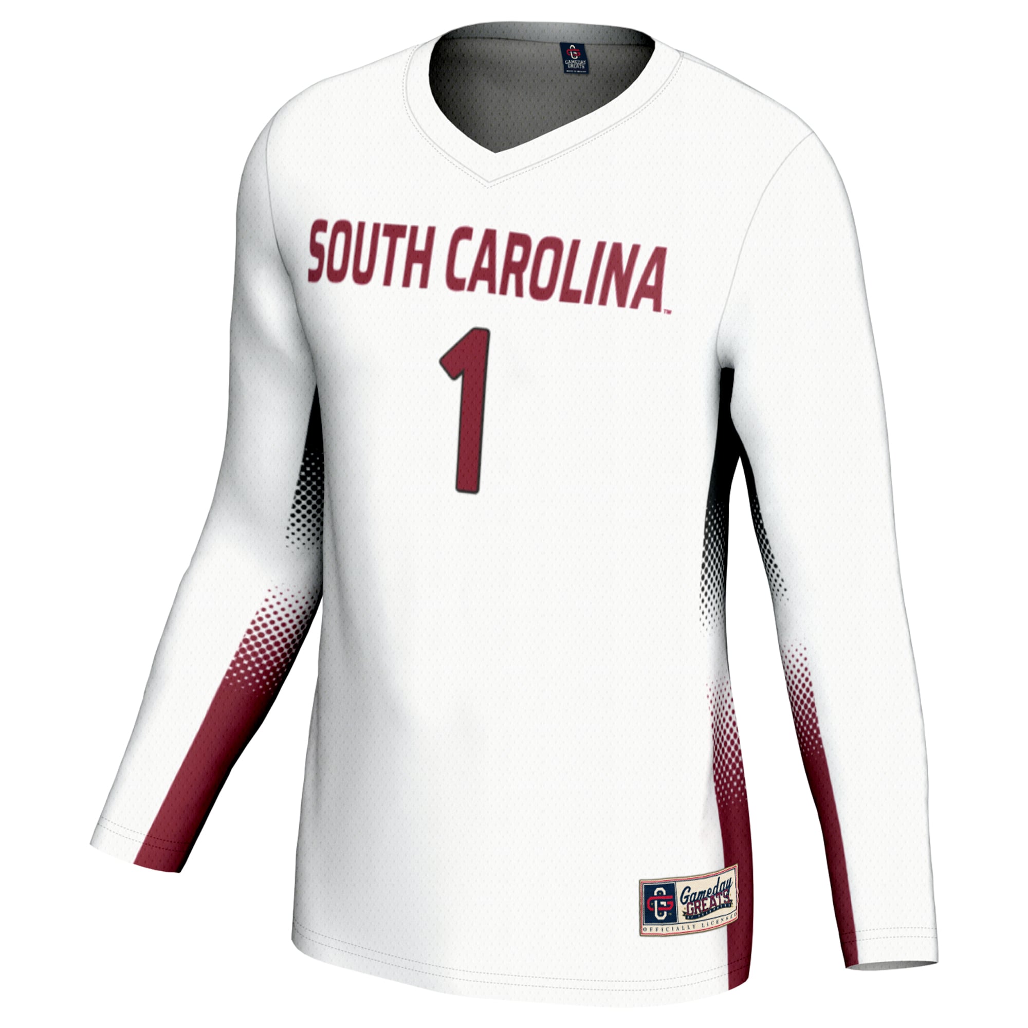 #1 South Carolina Gamecocks Unisex Lightweight Volleyball Jersey White - front view