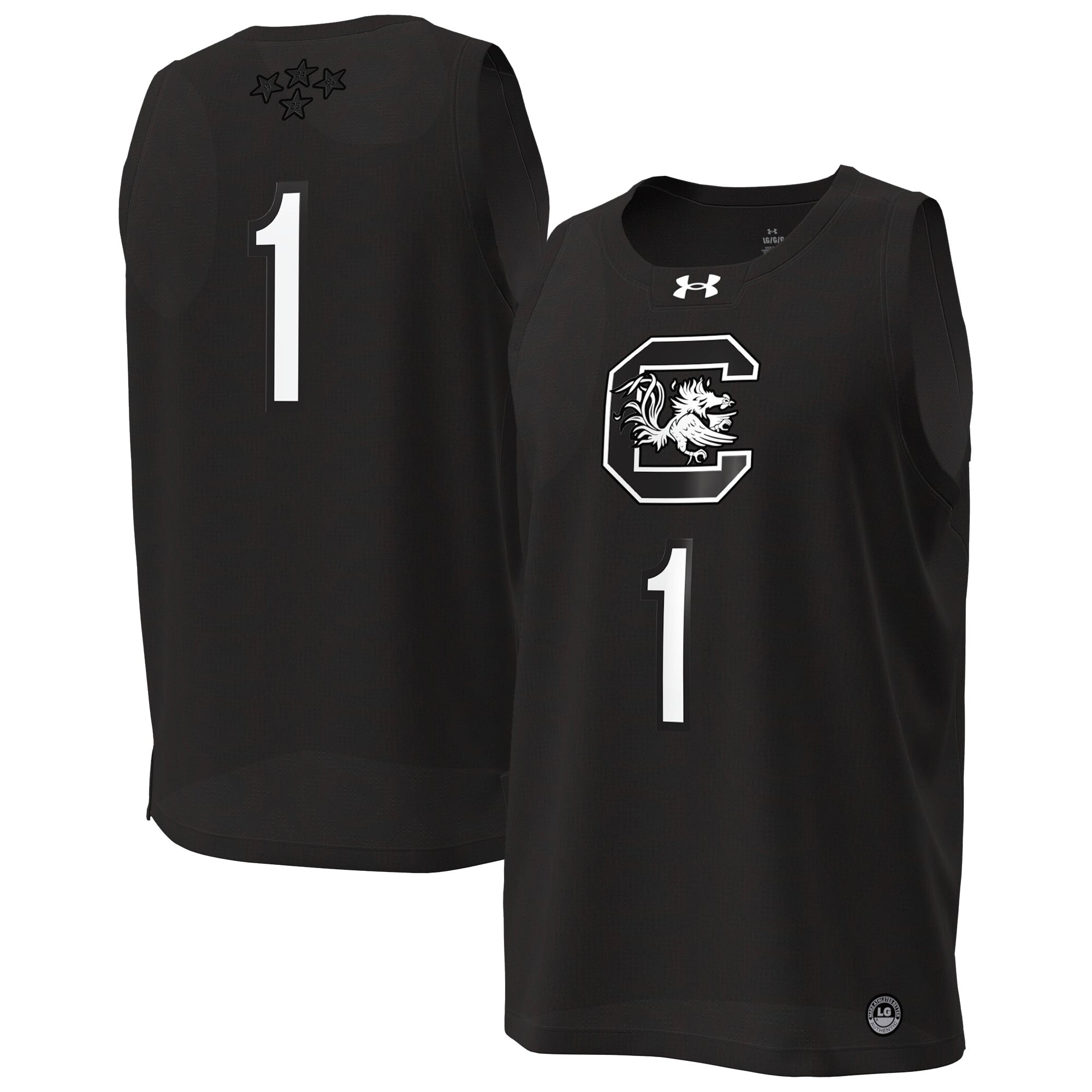 South Carolina Gamecocks Women's #1 Basketball Jersey Black - front and back view