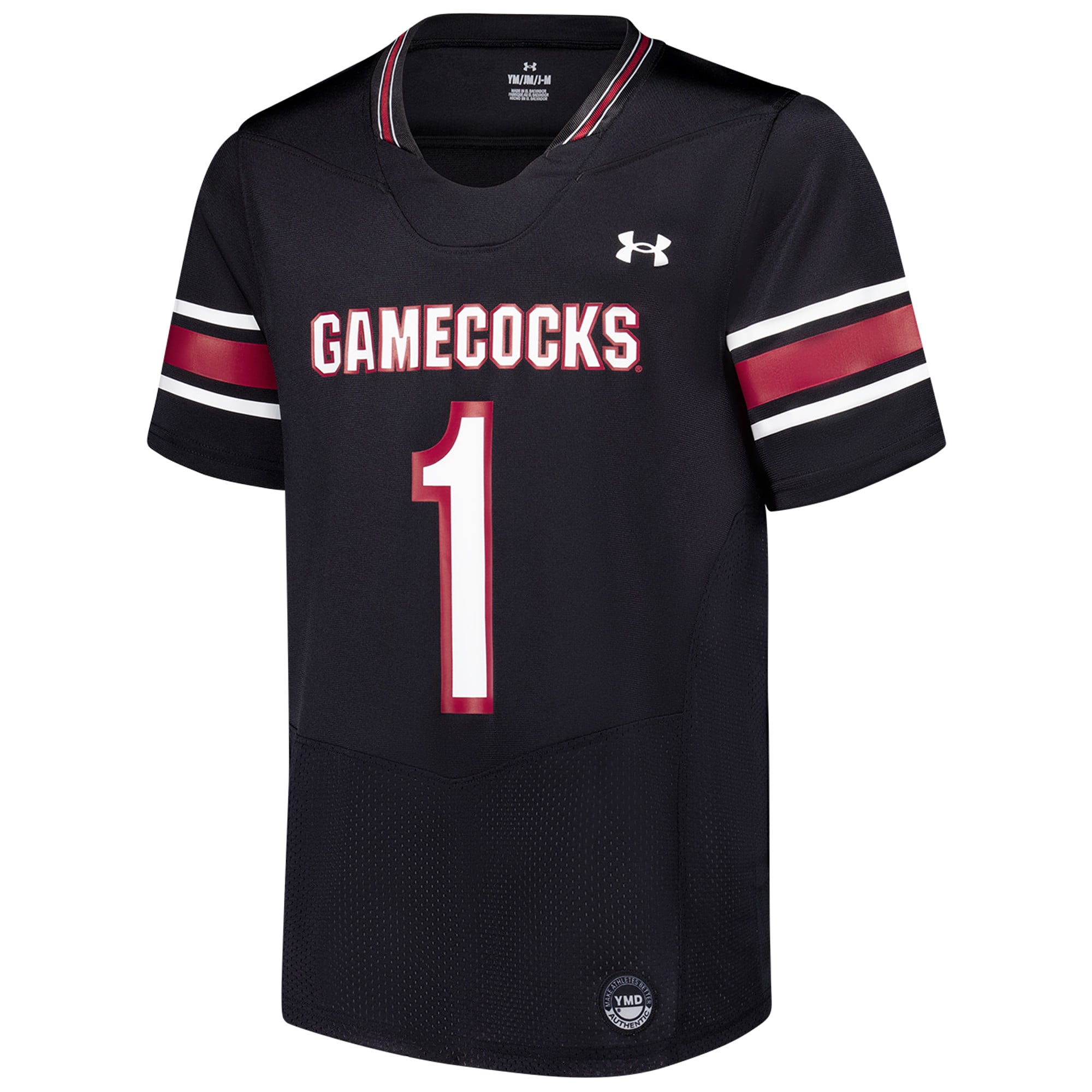 #1 South Carolina Gamecocks Youth Football Jersey Black - front view