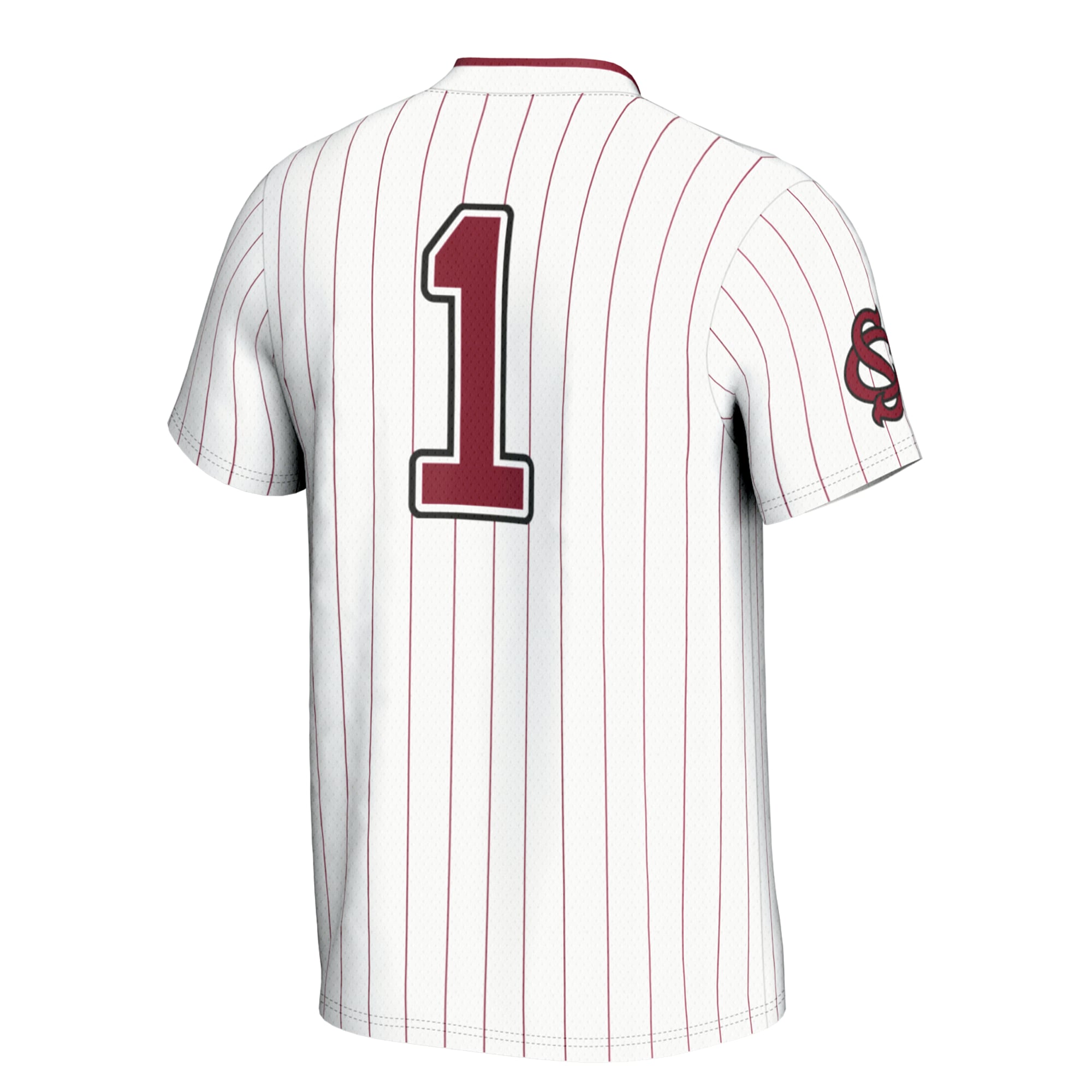 #1 South Carolina Gamecocks Youth Lightweight Softball Jersey White - back view