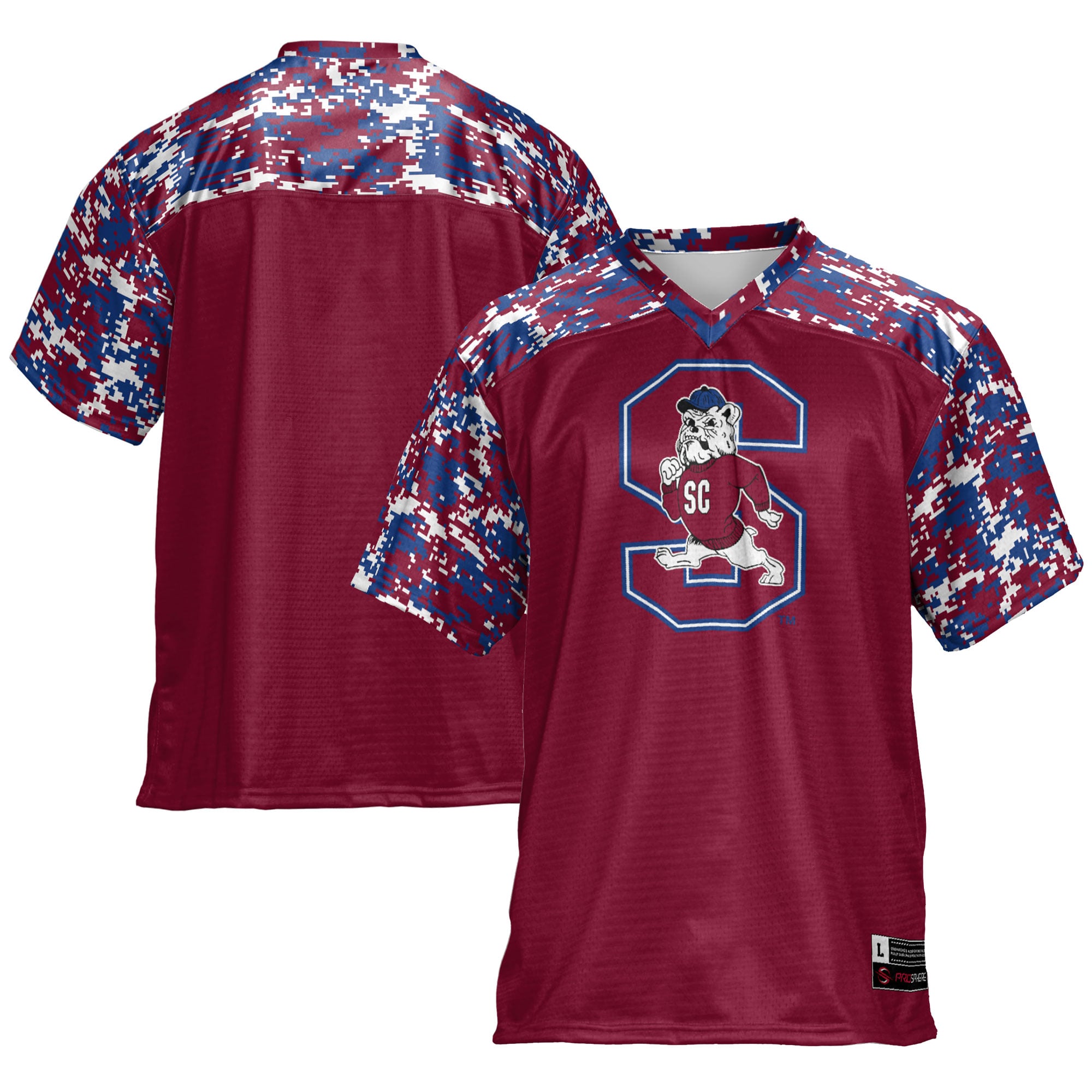 South Carolina State Bulldogs Football Jersey Blue - front and back view