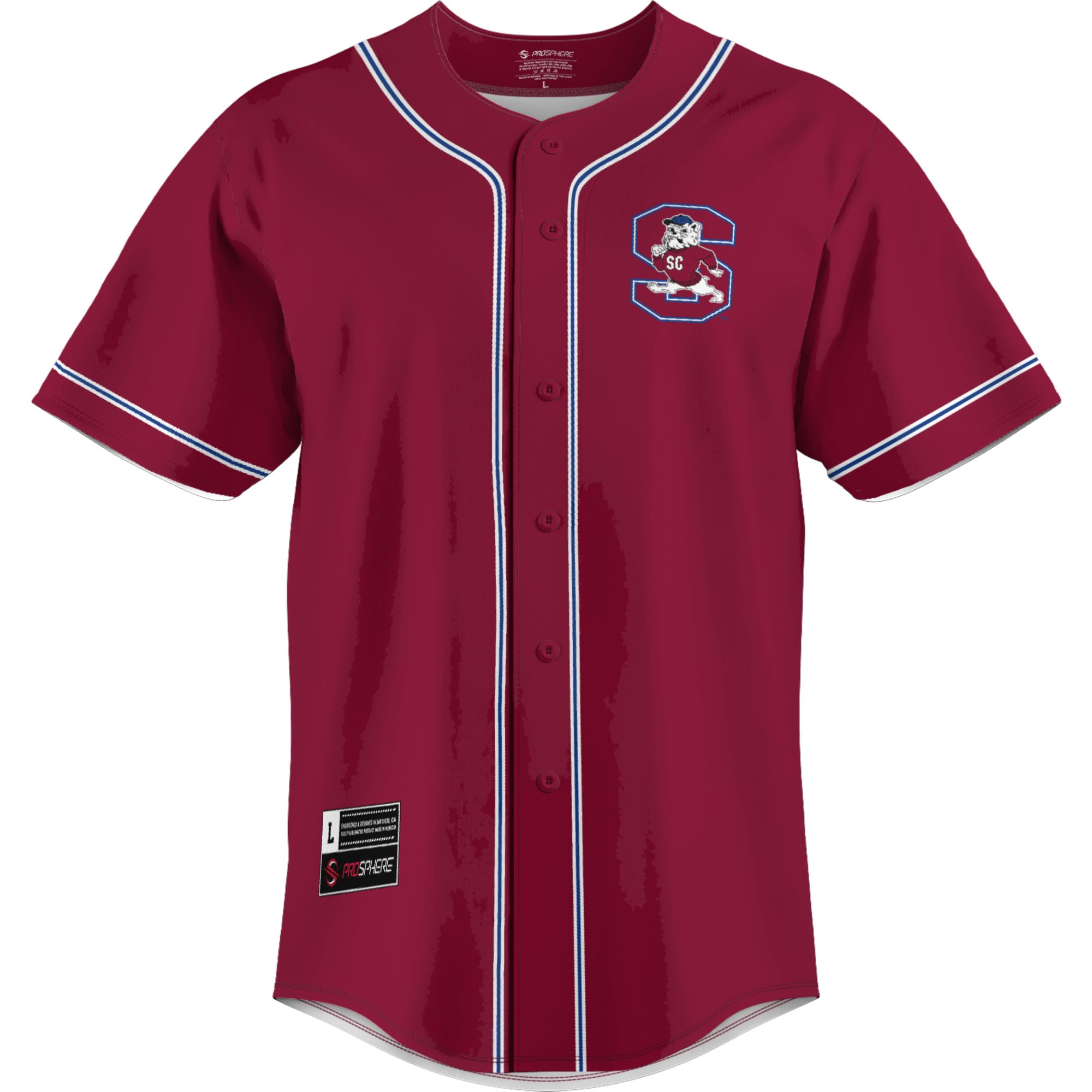 South Carolina State Bulldogs Lightweight Baseball Jersey Blue - front view