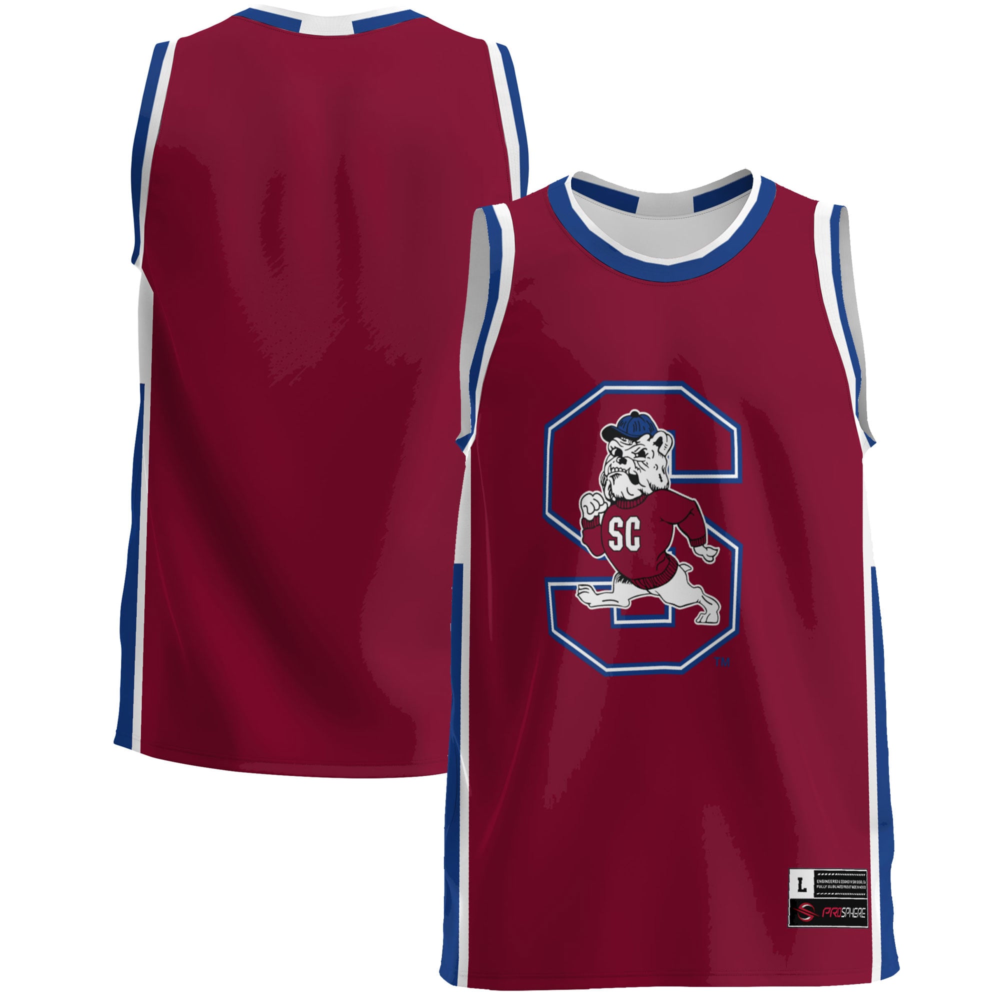 South Carolina State Bulldogs Lightweight Basketball Jersey Blue - front and back view