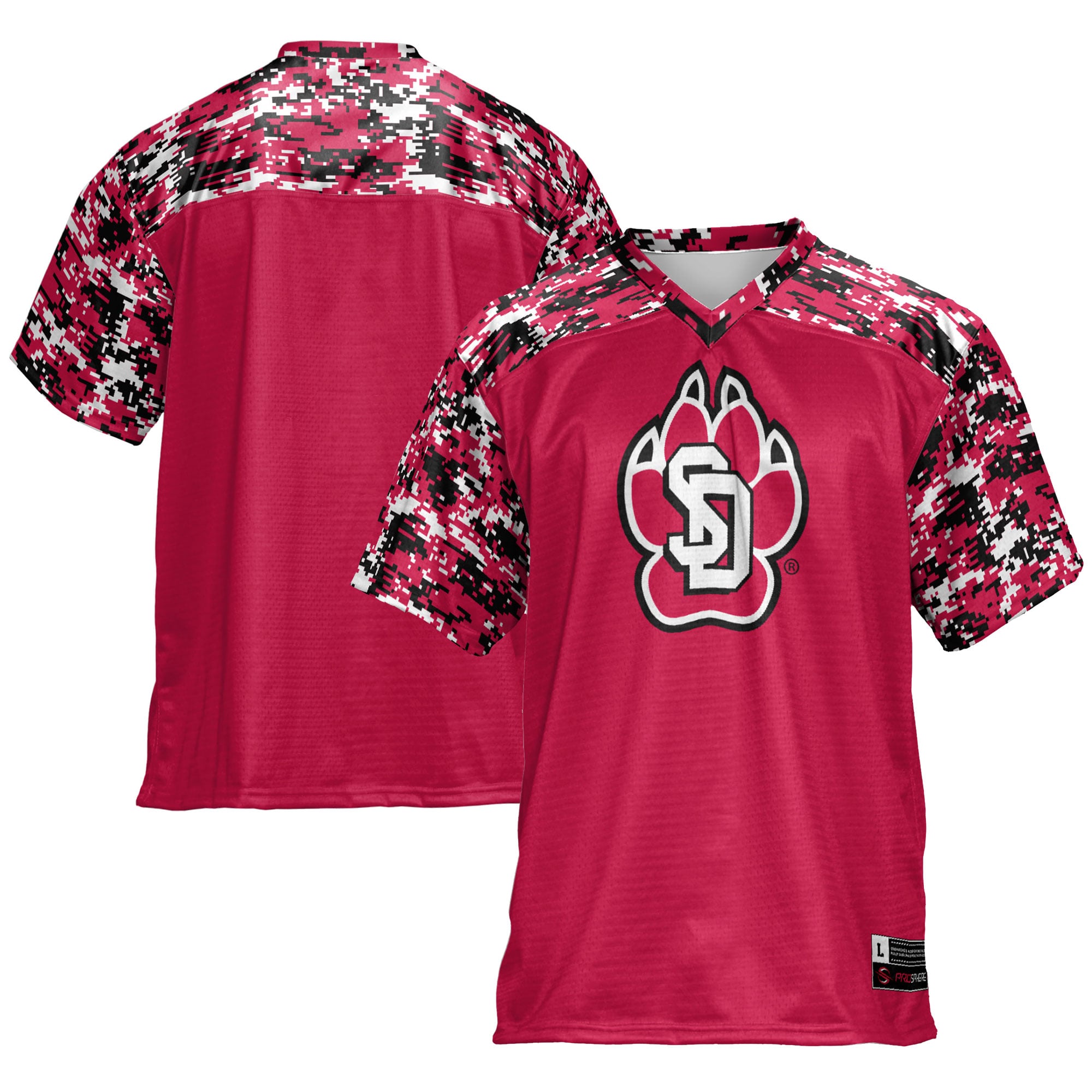 South Dakota Coyotes Football Jersey Red - front and back view