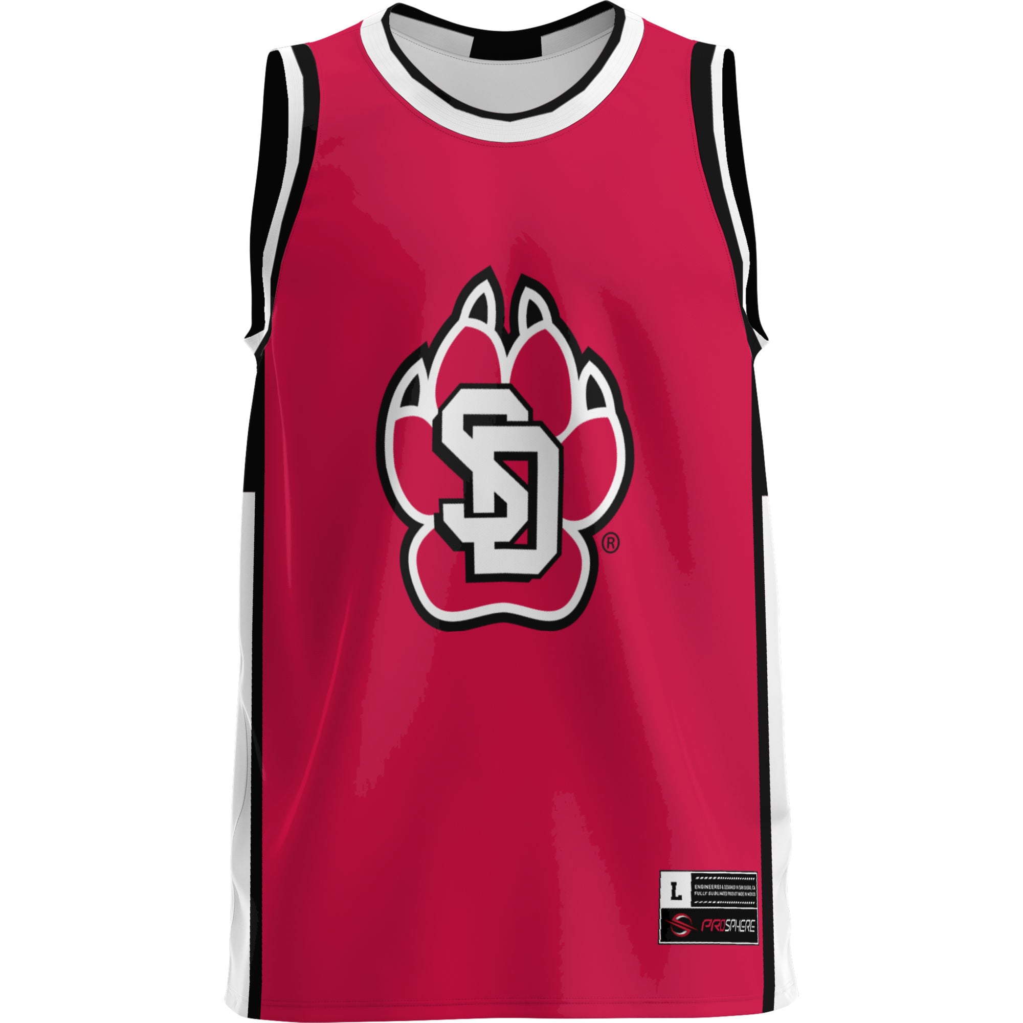 South Dakota Coyotes Lightweight Basketball Jersey Red - front view