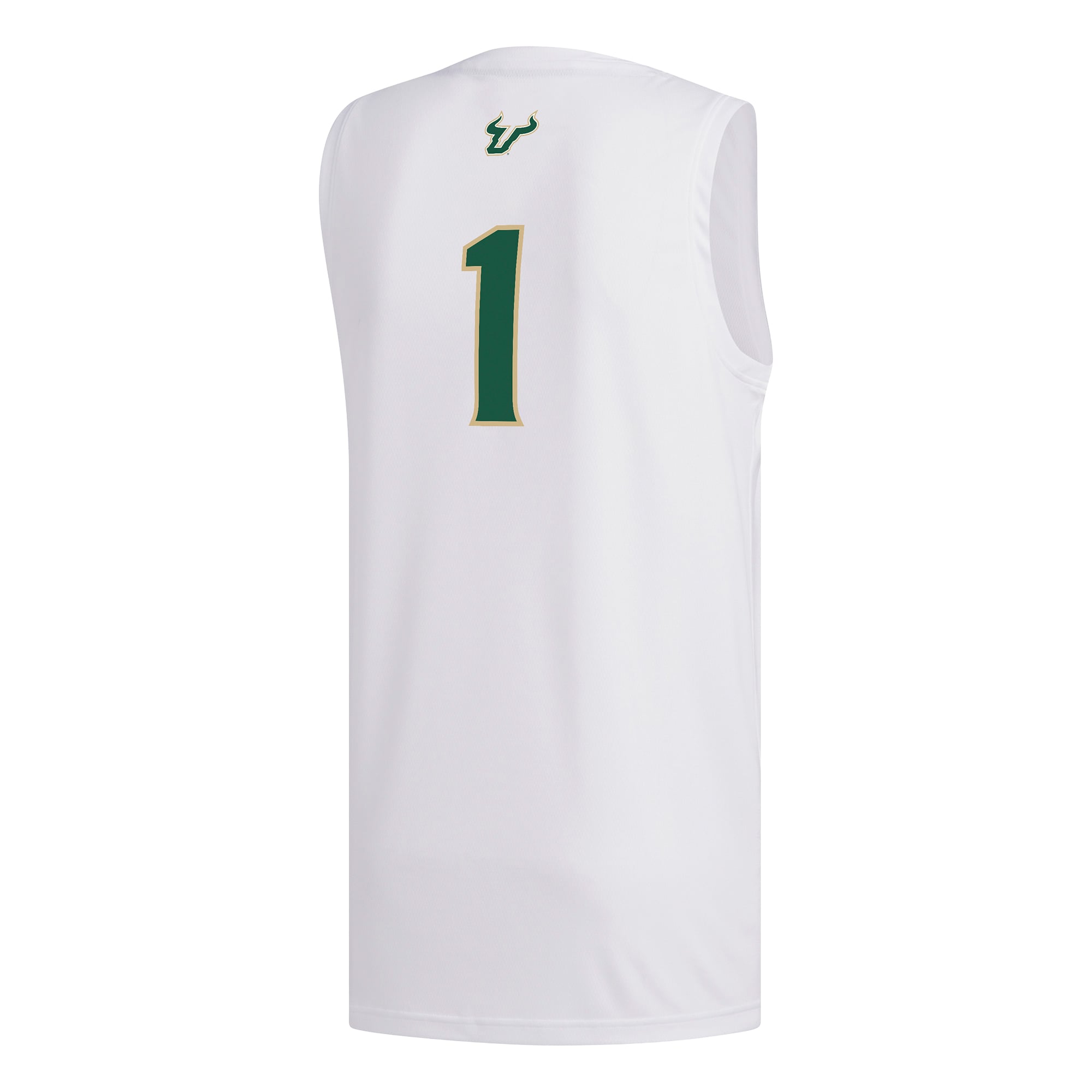 #1 South Florida Bulls Basketball Jersey White - back view