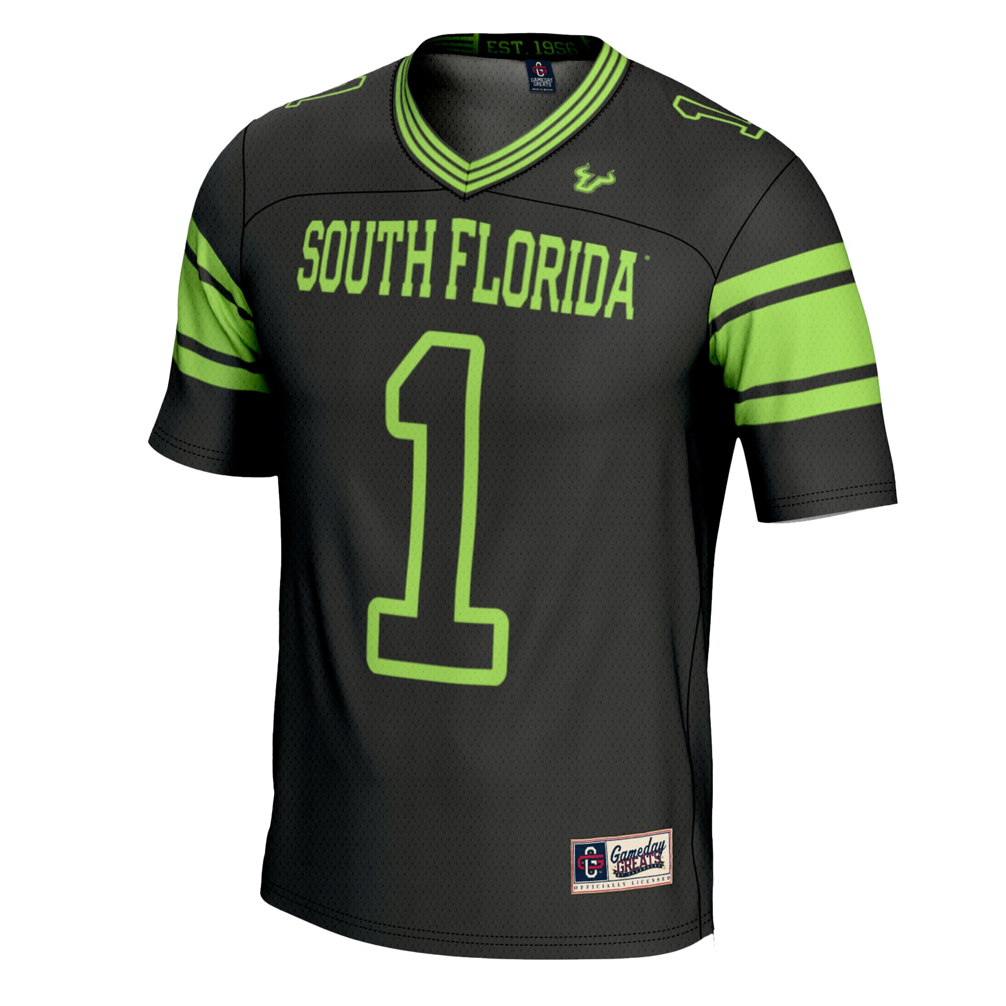 #1 South Florida Bulls Football Jersey Black - front view