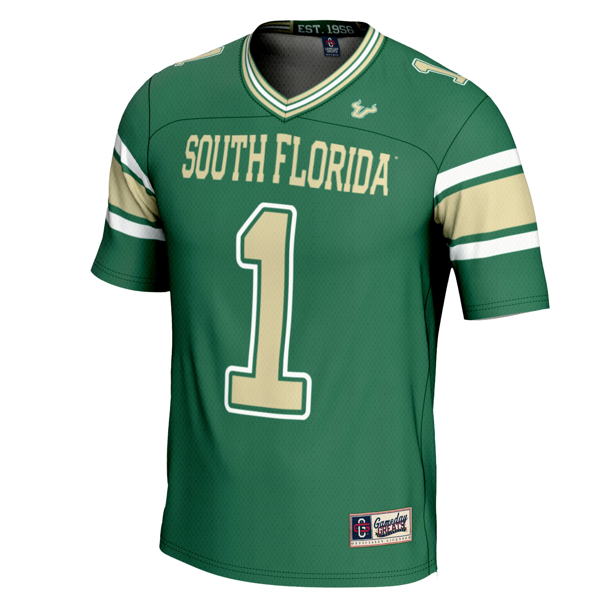 #1 South Florida Bulls Football Jersey Green - front view