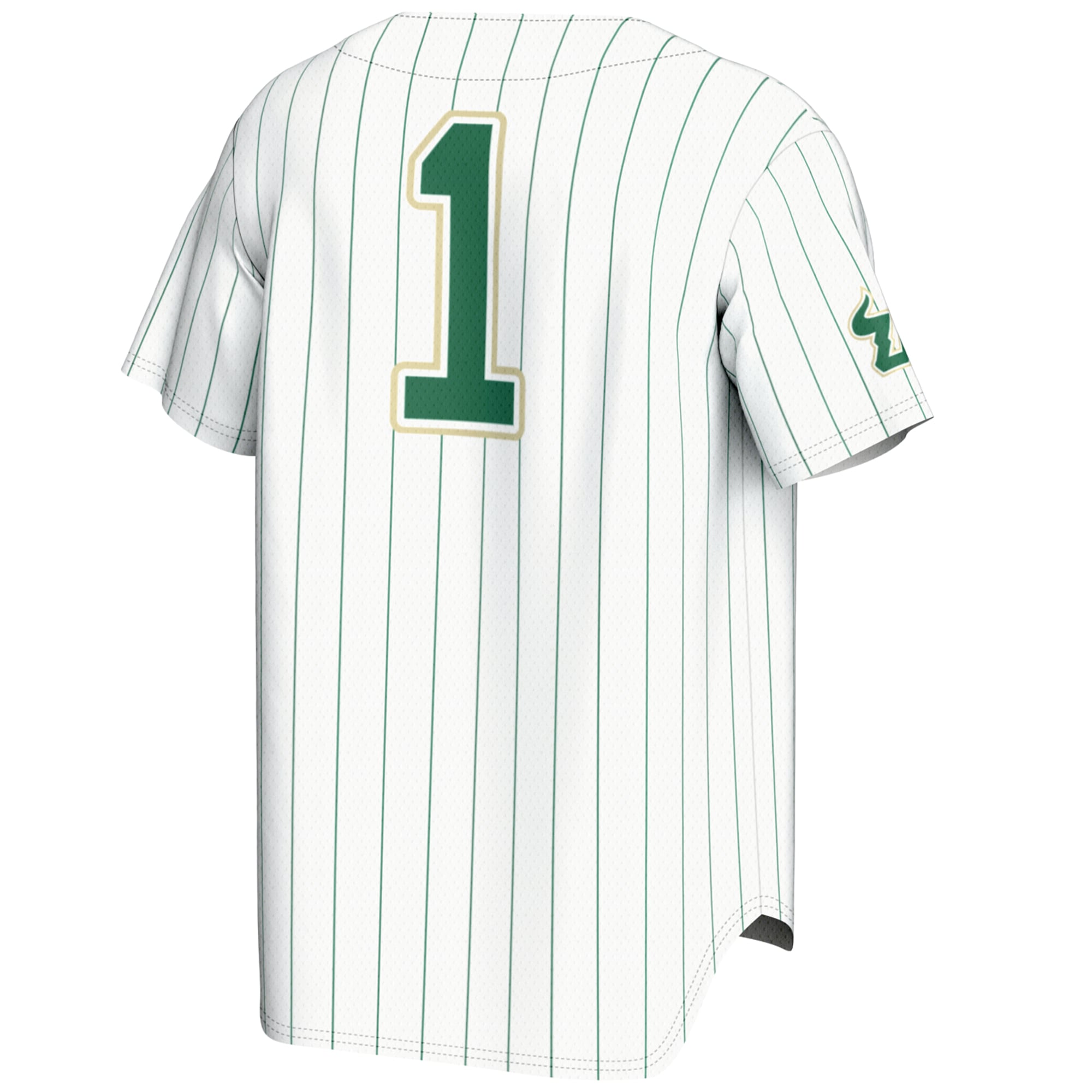 #1 South Florida Bulls Lightweight Baseball Fashion Jersey White - back view