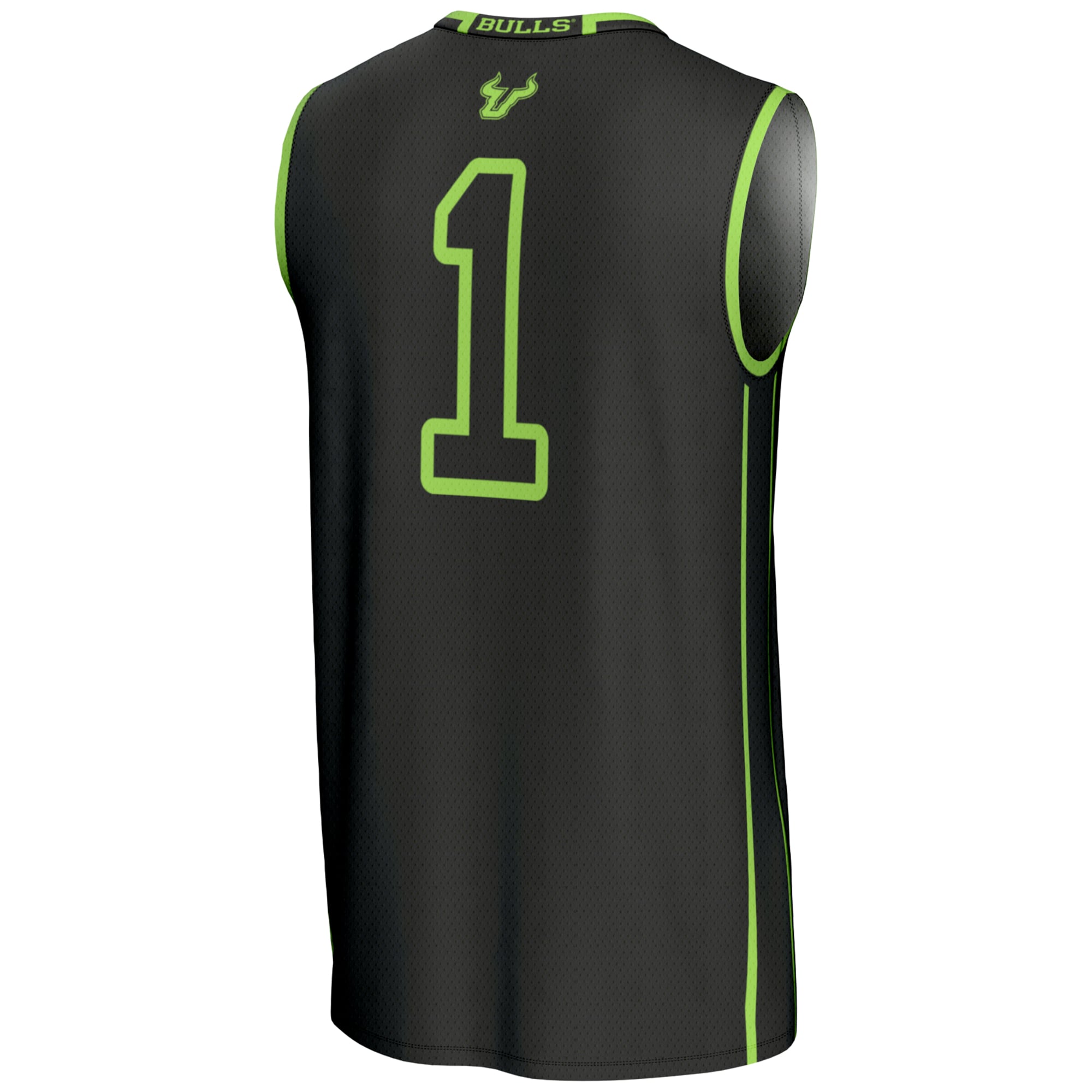 #1 South Florida Bulls Unisex Lightweight Basketball Jersey Black - back view