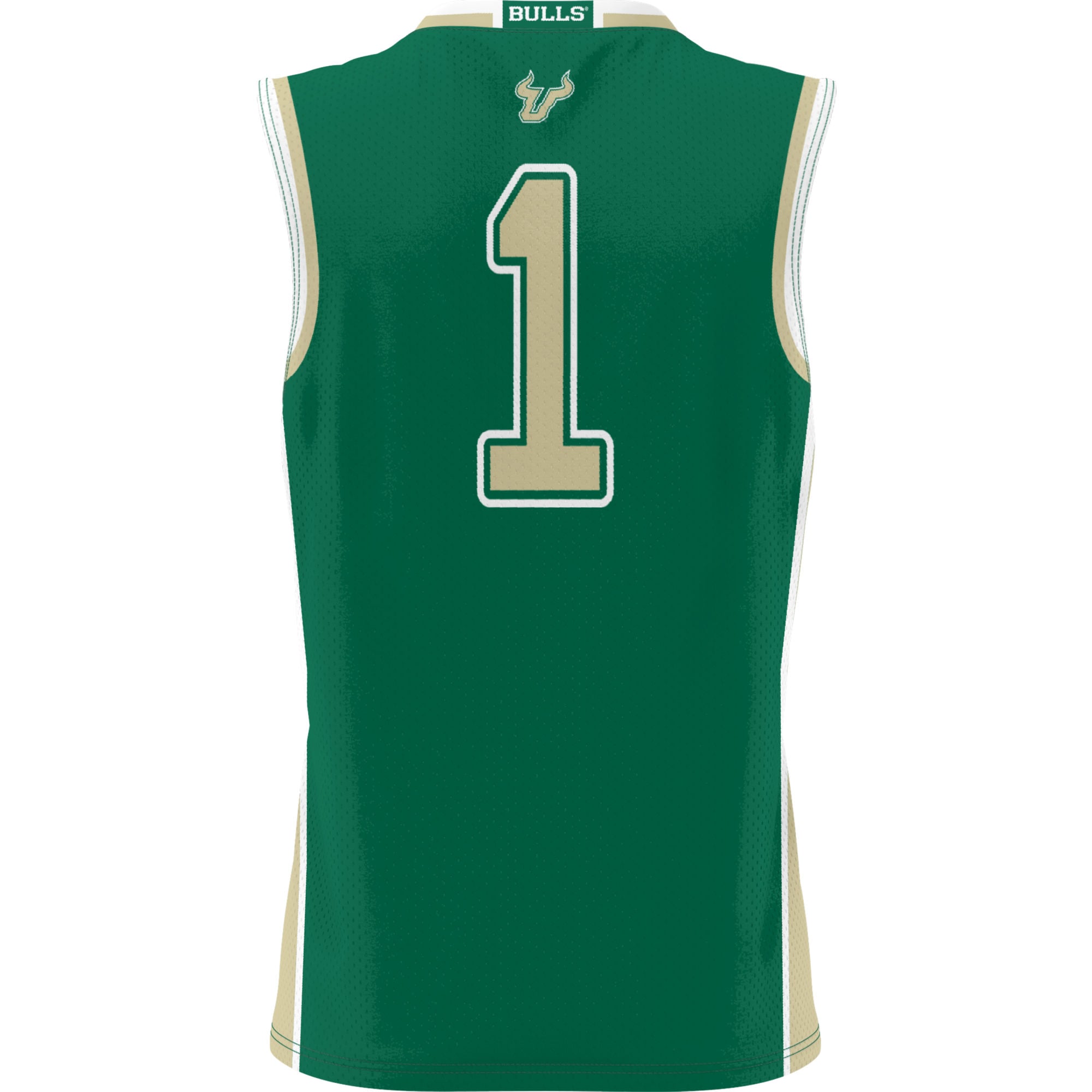 #1 South Florida Bulls Unisex Lightweight Basketball Jersey Green - back view