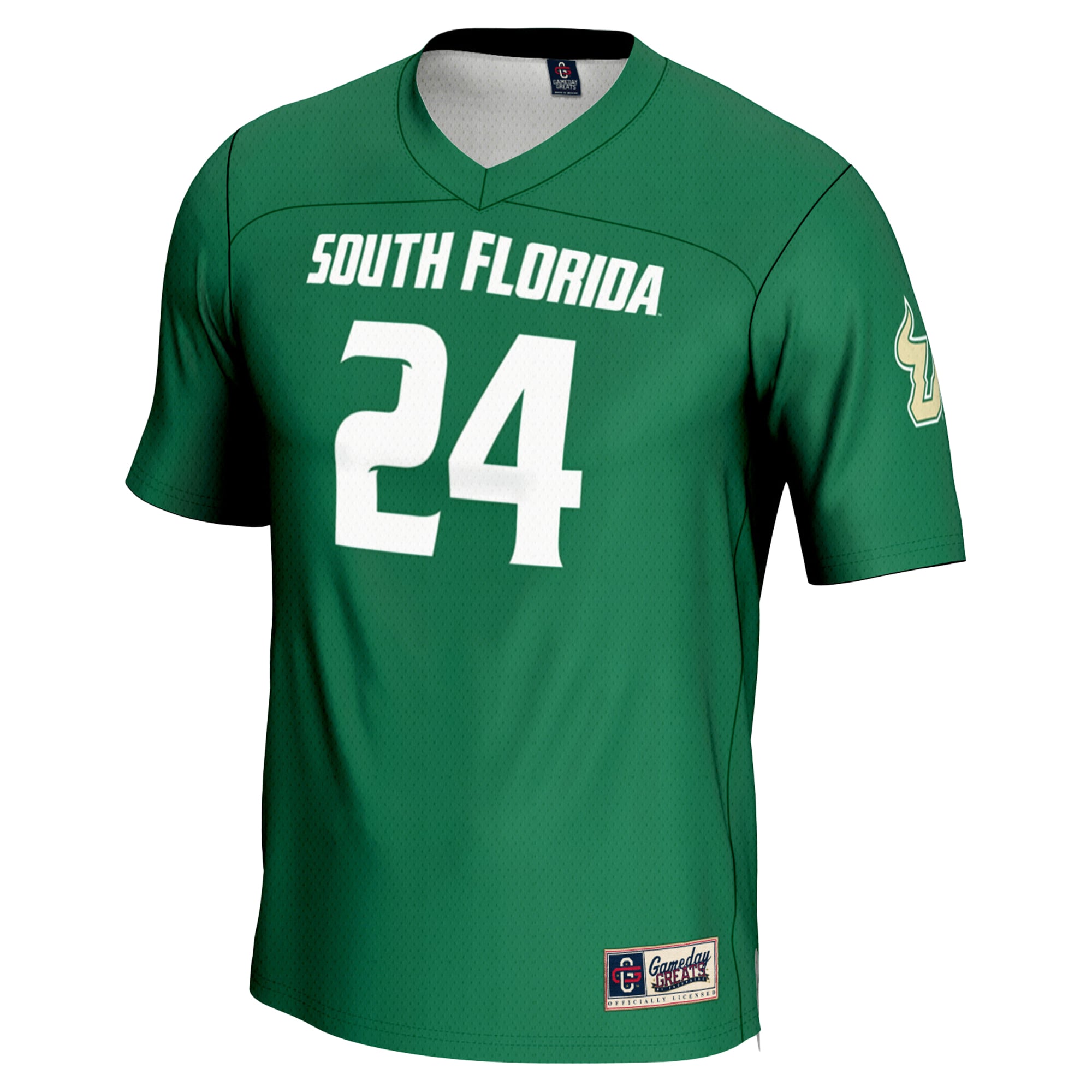 #24 South Florida Bulls Unisex Lightweight Lacrosse Jersey Green - front view