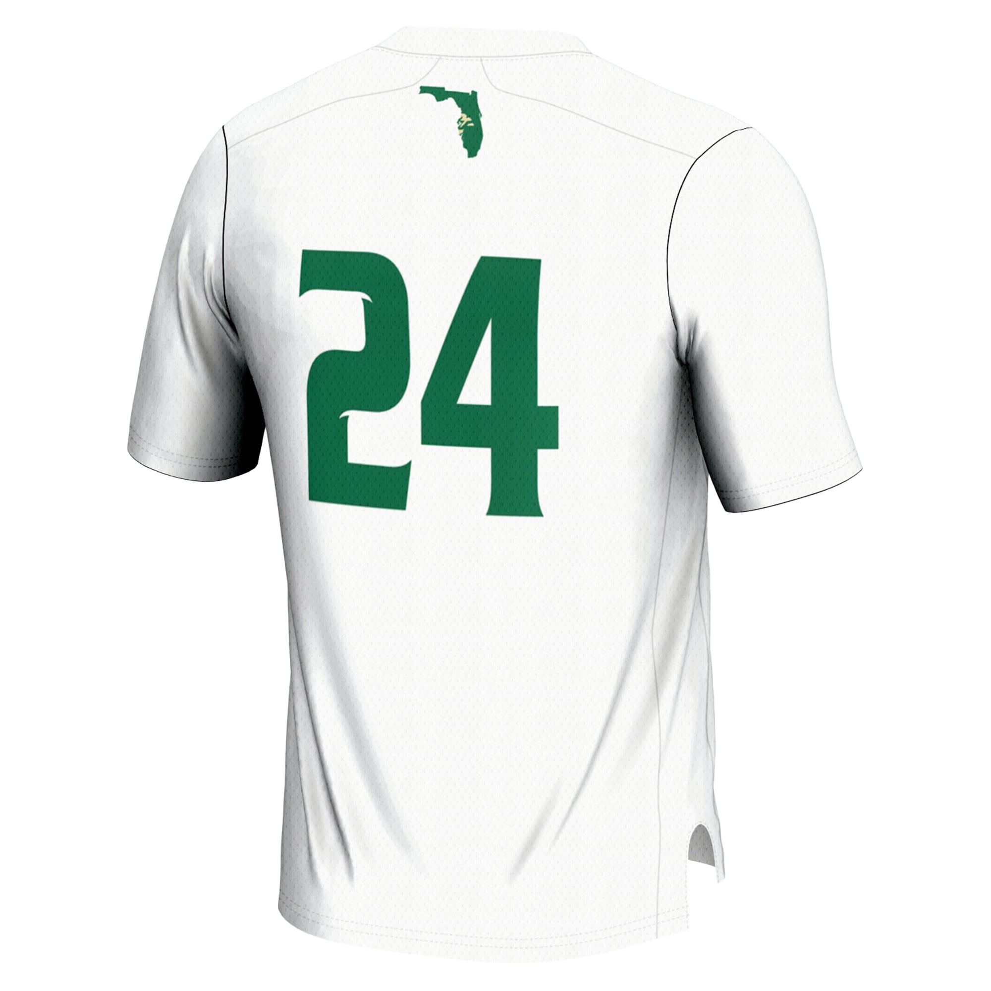 #24 South Florida Bulls Youth Lightweight Lacrosse Jersey White - back view