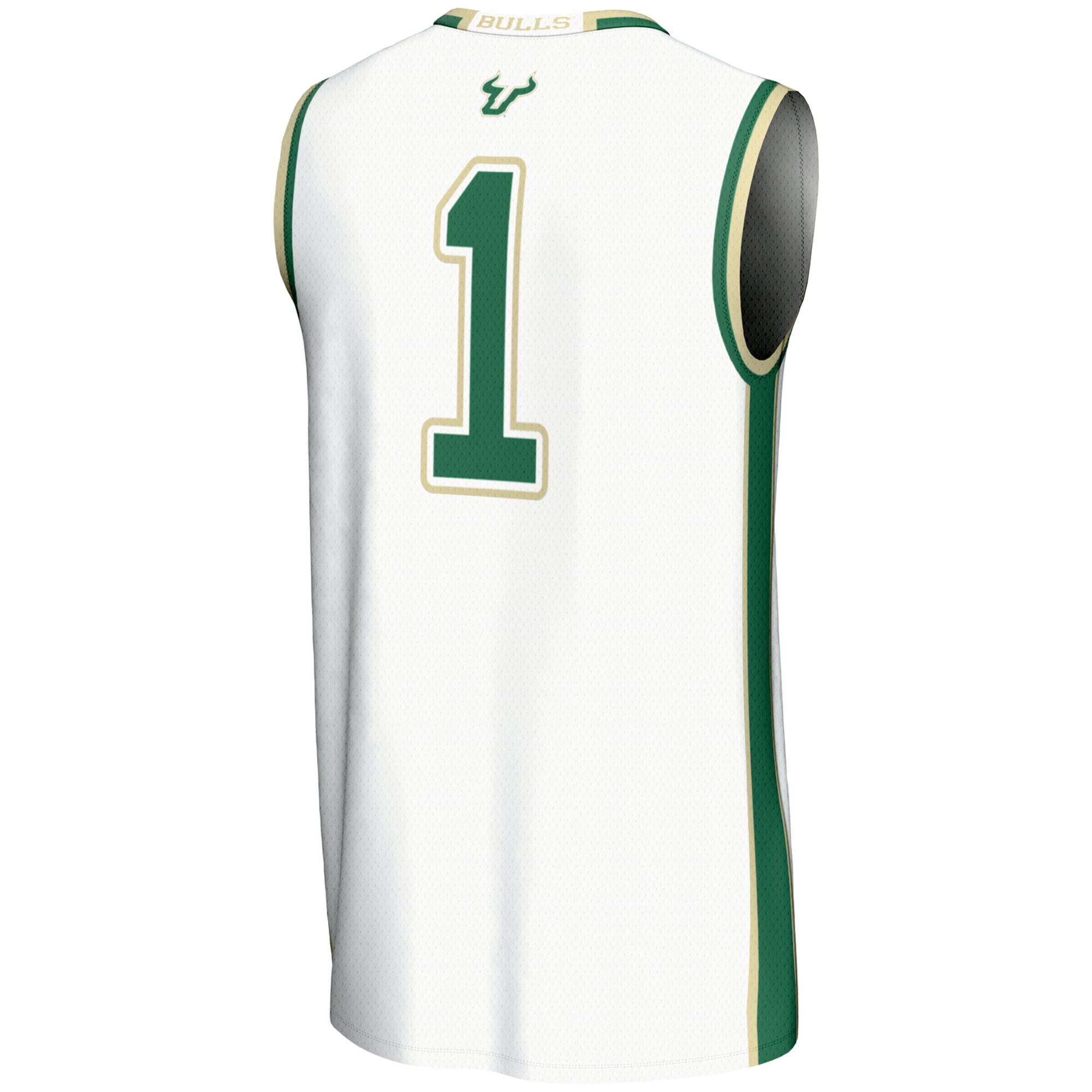 #1 South Florida Bulls Youth Lightweight Basketball Jersey White - back view