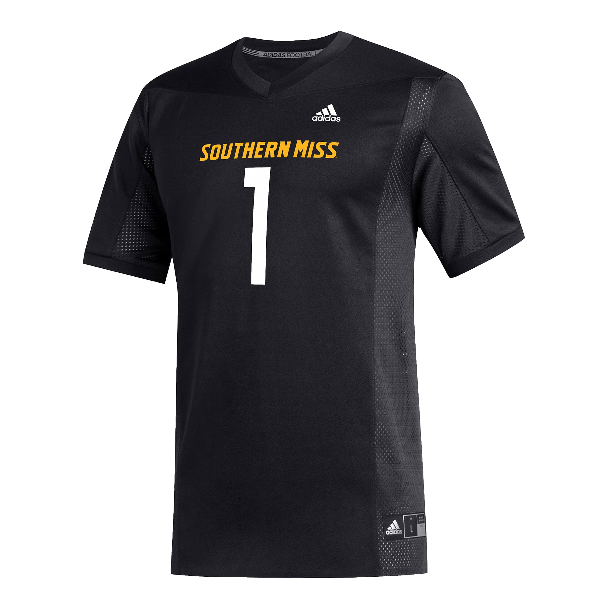 #1 Southern Miss Golden Eagles Football Jersey Black - front view