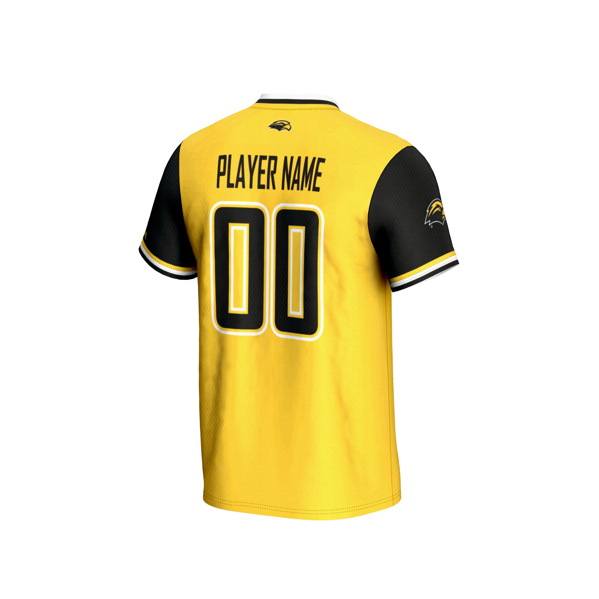 Southern Miss Golden Eagles Unisex Lightweight Softball Jersey Gold - back view