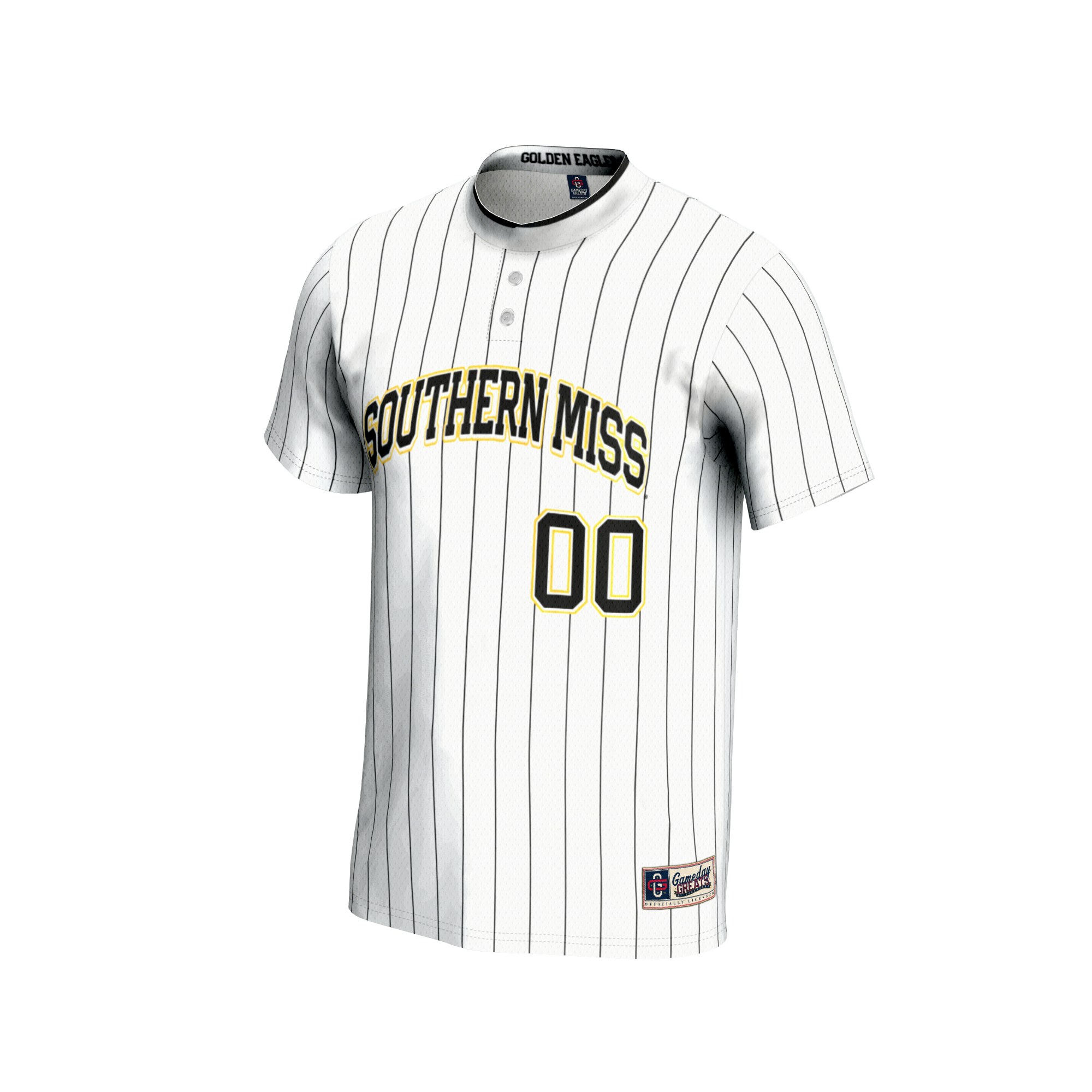 Southern Miss Golden Eagles Youth Lightweight Softball Jersey White - front view