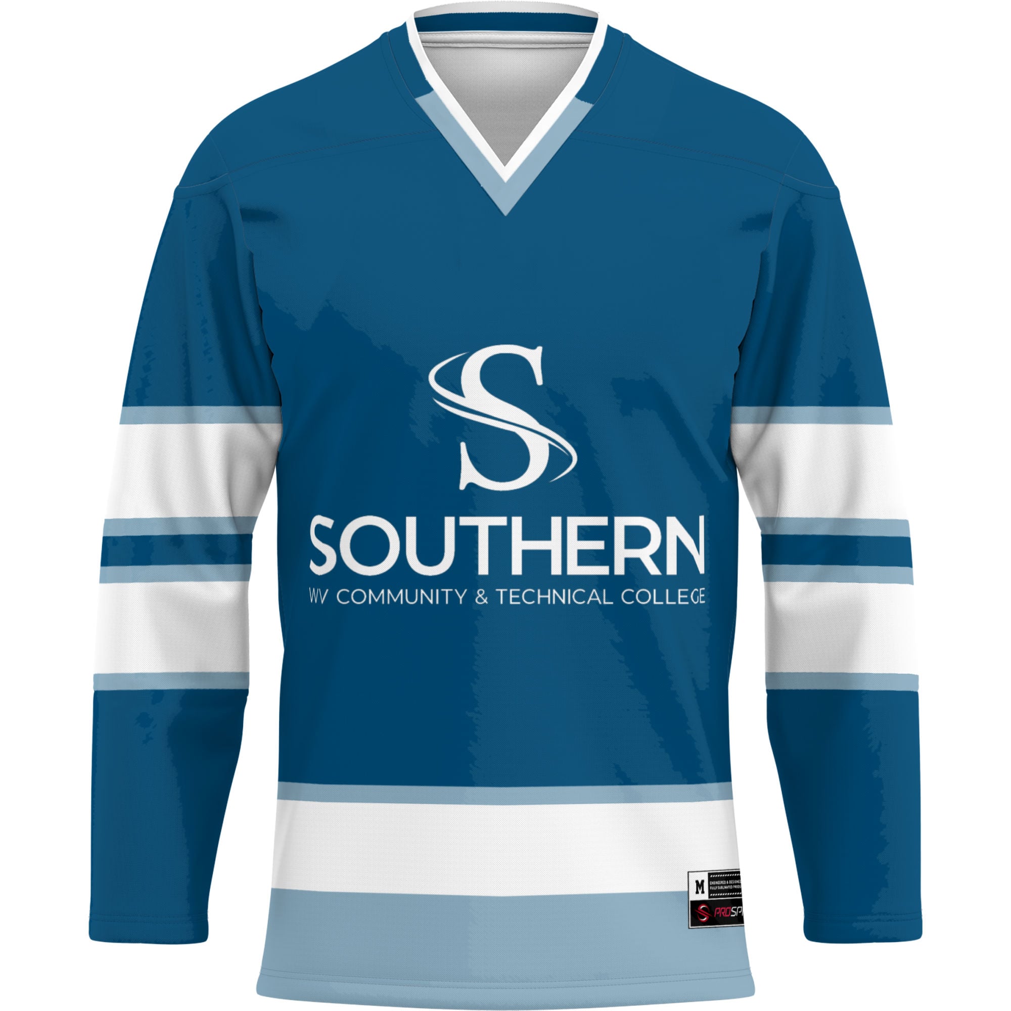 Southern West Virginia Community and Technical College Hockey Jersey Blue - front view