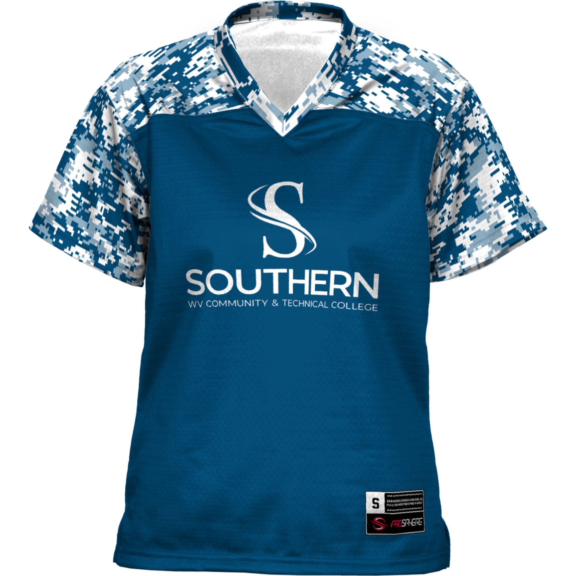 Southern West Virginia Community and Technical College Women's Football Jersey Blue - front view