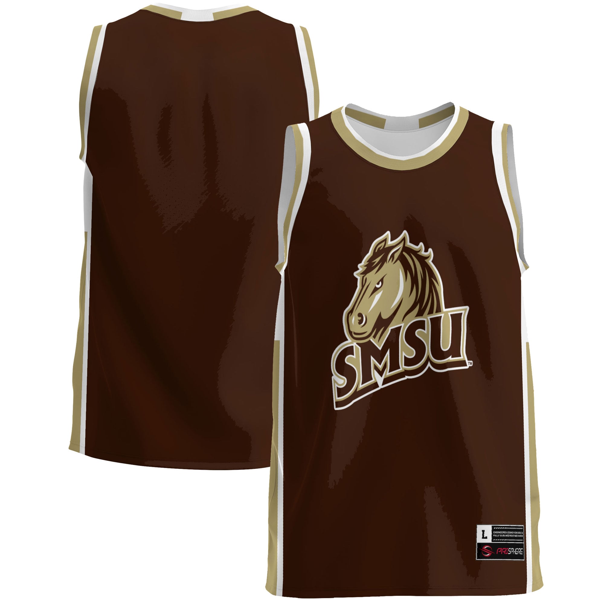 Southwest Minnesota State Mustangs Lightweight Basketball Jersey Blue - front and back view