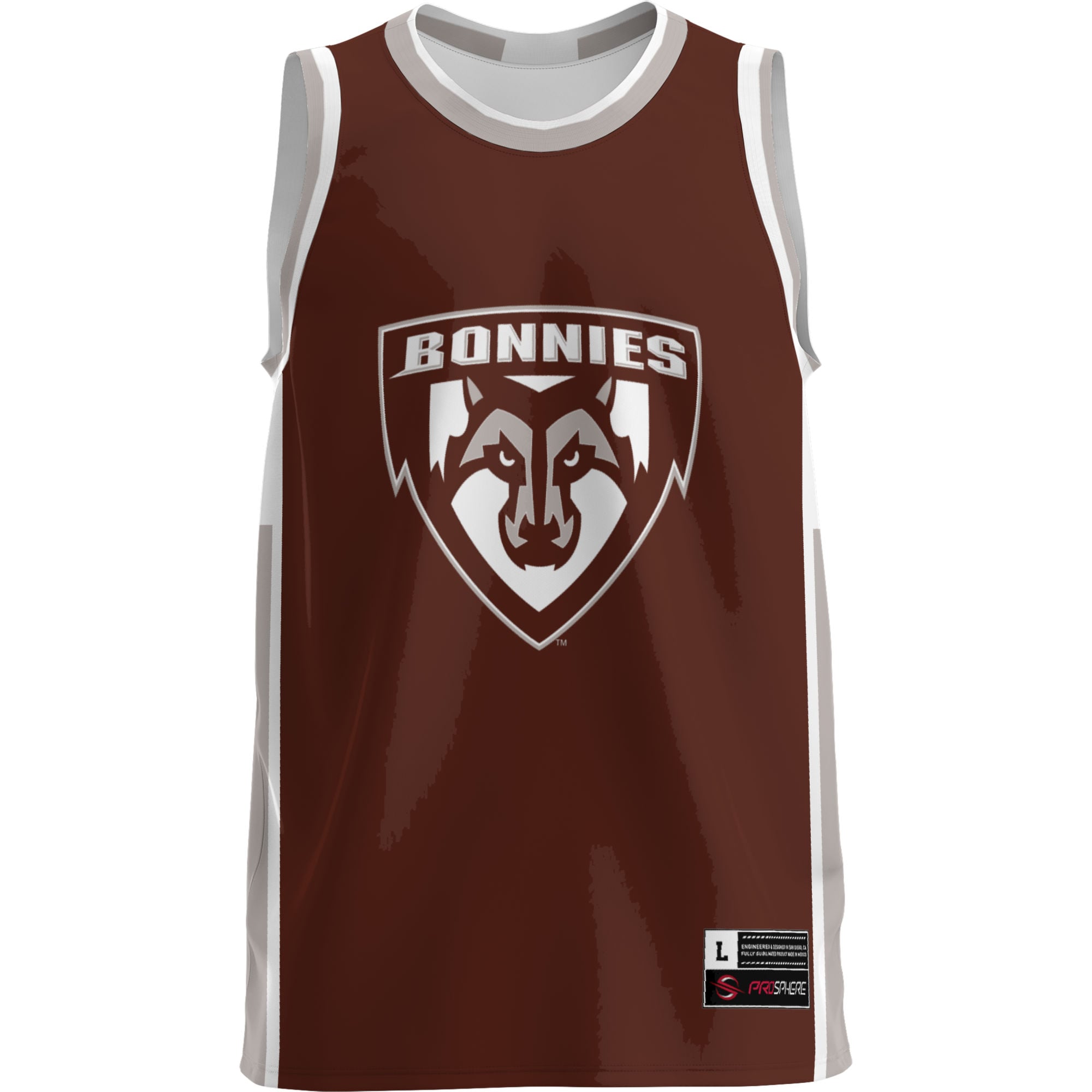 St. Bonaventure Bonnies Lightweight Basketball Jersey Brown - front view
