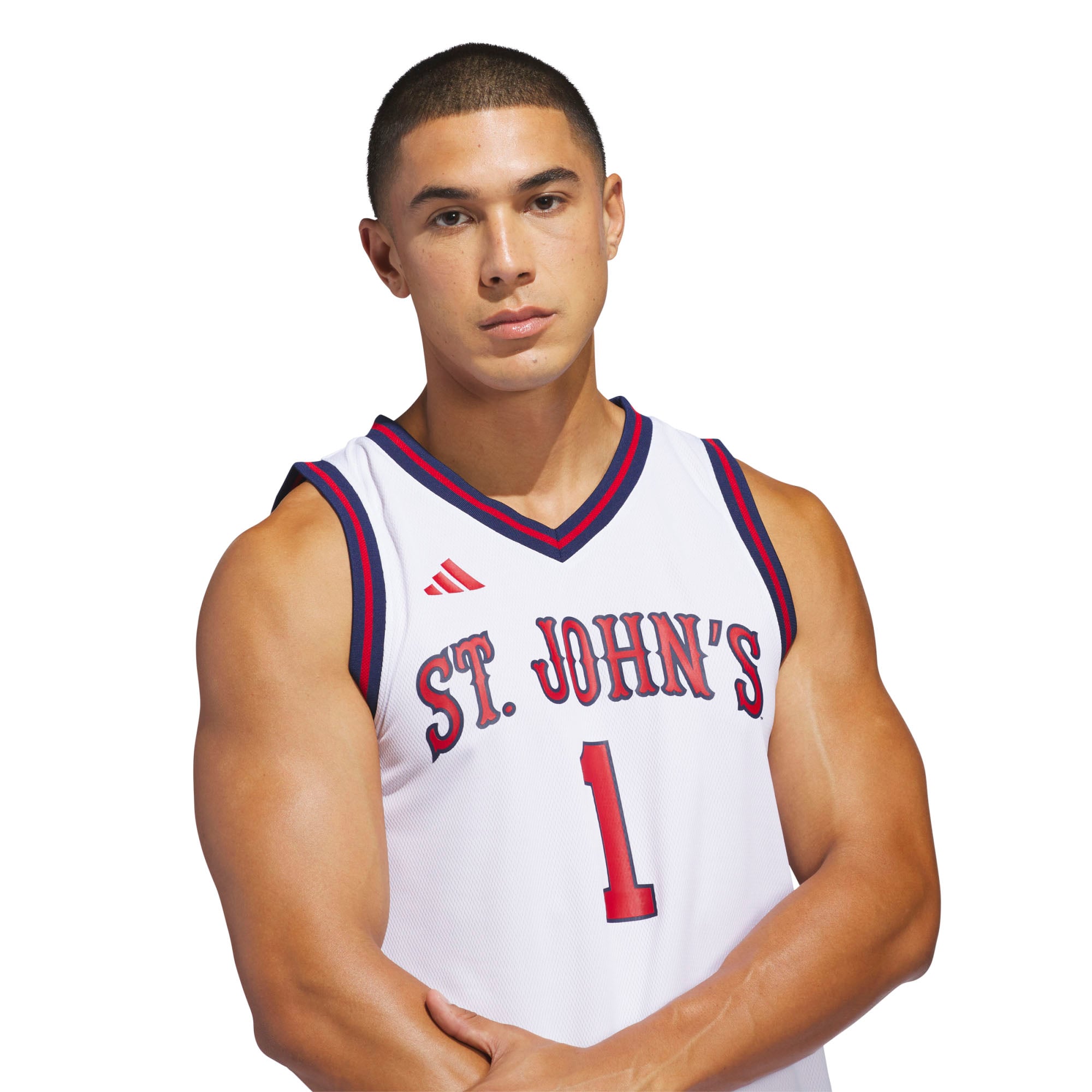 St. John's Red Storm Home Basketball Jersey White - back view
