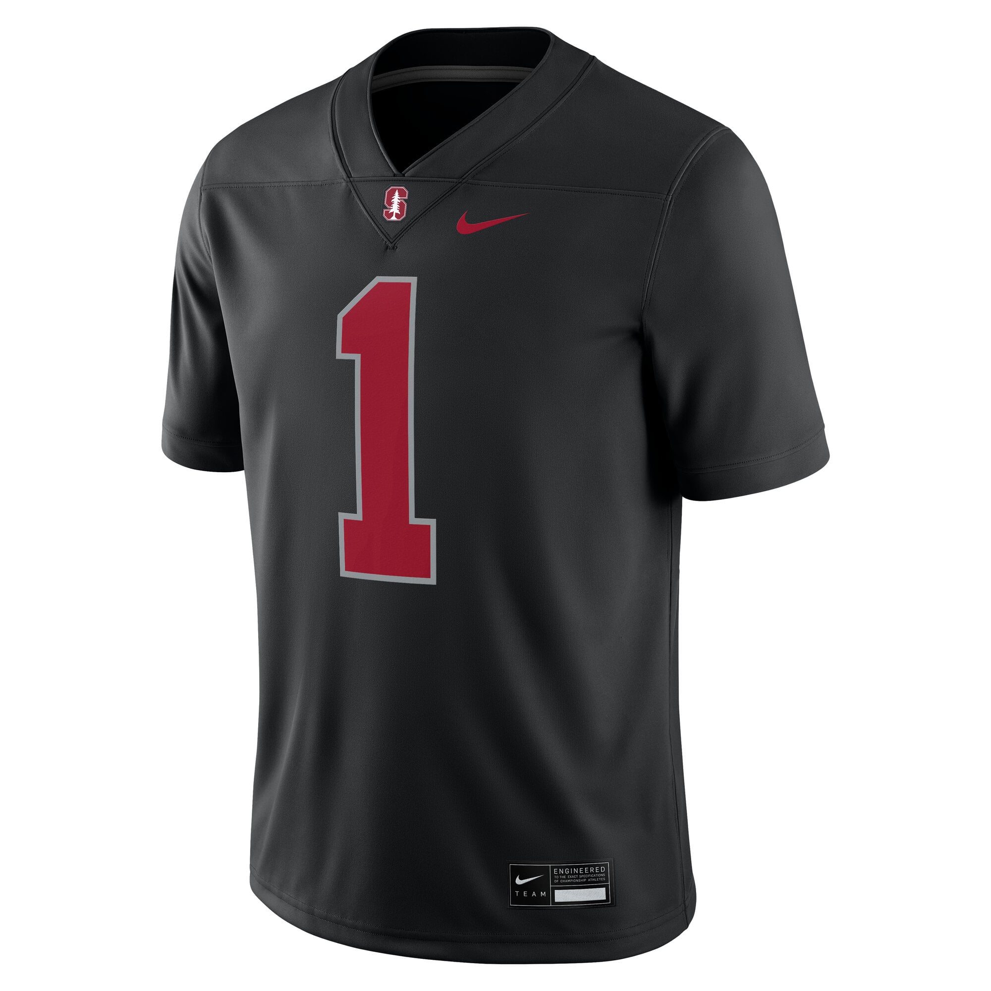 #1 Stanford Cardinal Alternate Jersey Black - front view