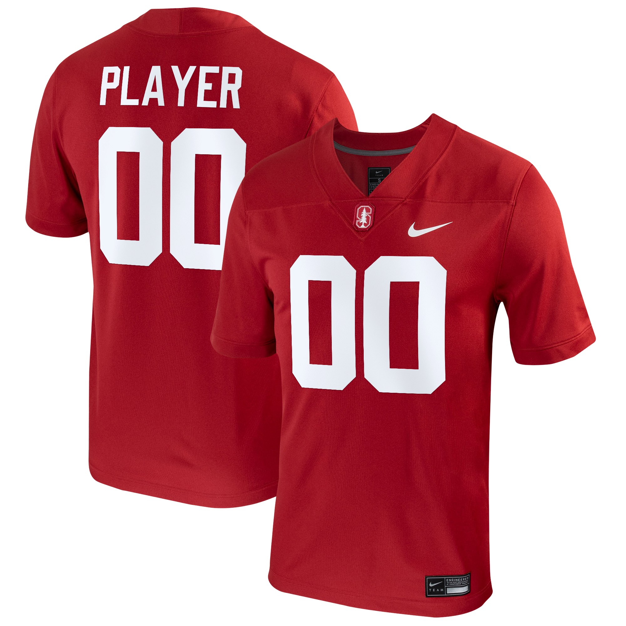 Stanford Cardinal Football Jersey Cardinal - front and back view