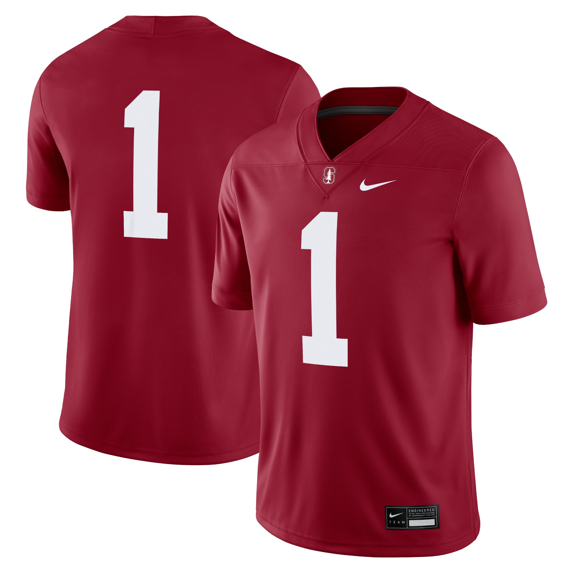 #1 Stanford Cardinal Jersey Cardinal - front and back view
