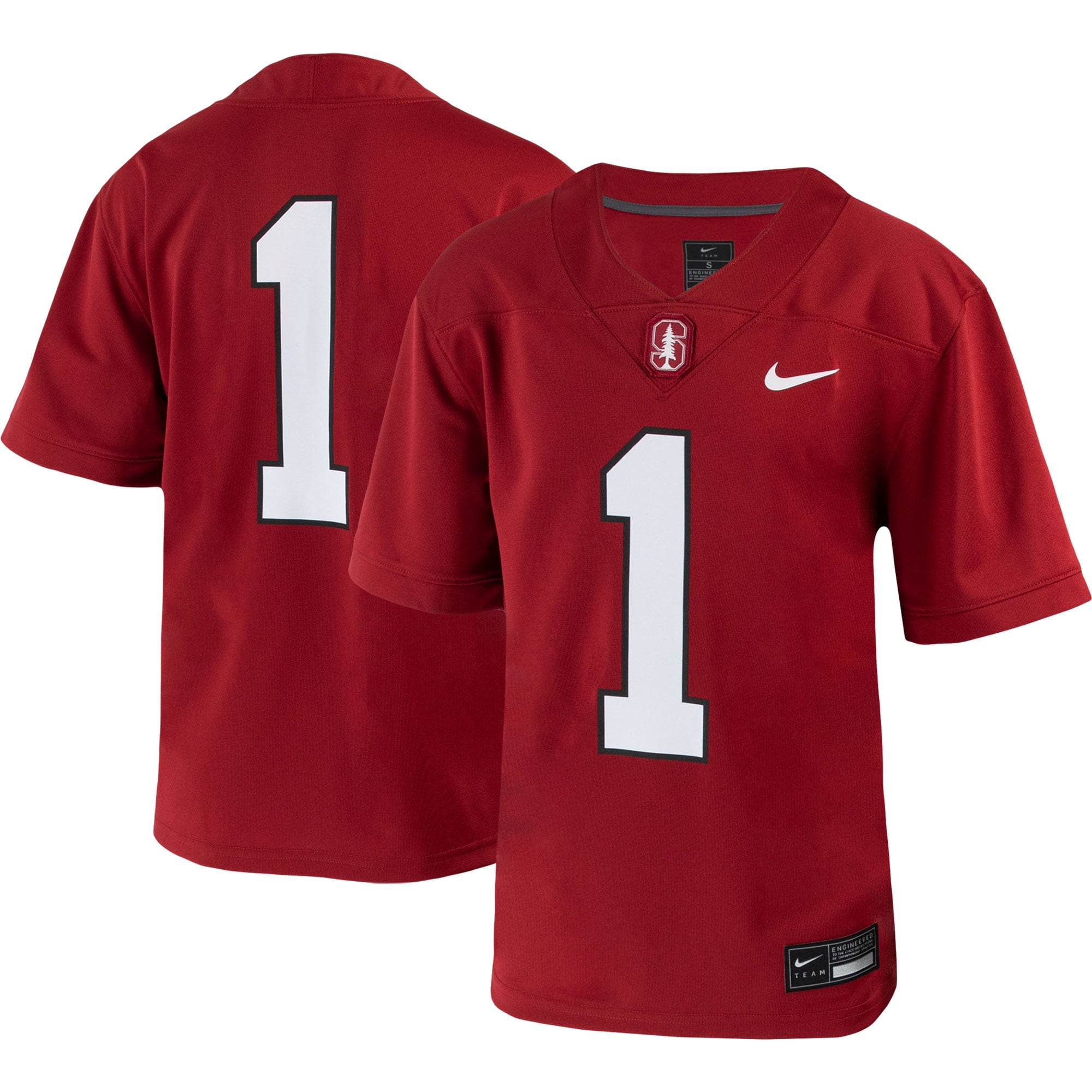 #1 Stanford Cardinal Youth Home Jersey Cardinal - front and back view