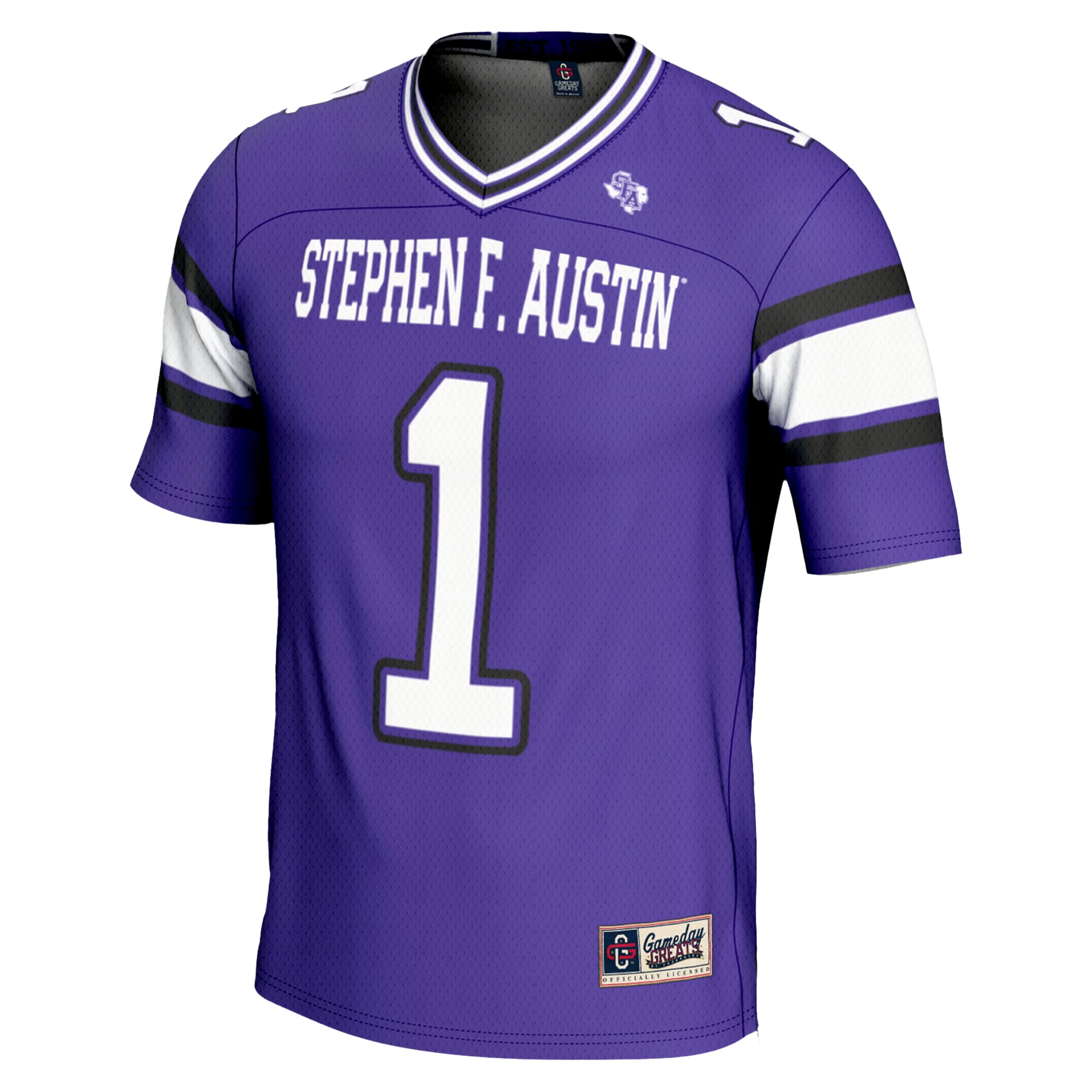 #1 Stephen F Austin Lumberjacks Endzone Football Jersey Purple - back view