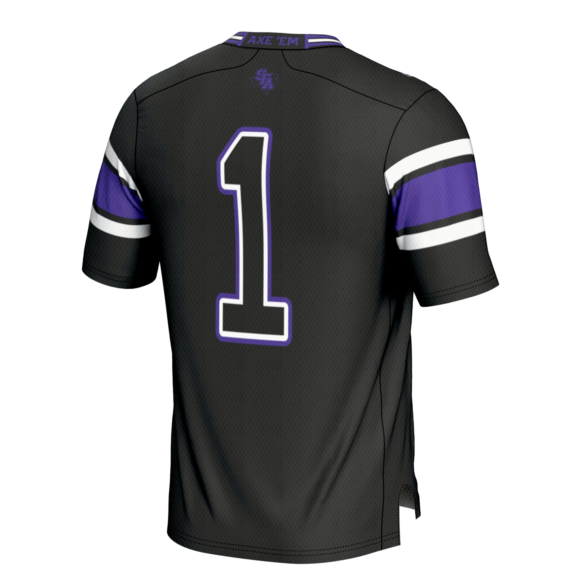 #1 Stephen F Austin Lumberjacks Football Jersey Black - back view