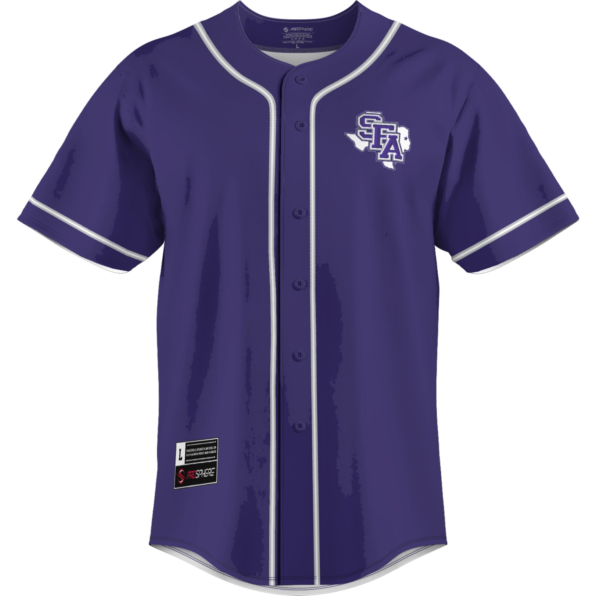 Stephen F Austin Lumberjacks Lightweight Baseball Jersey Purple - front view