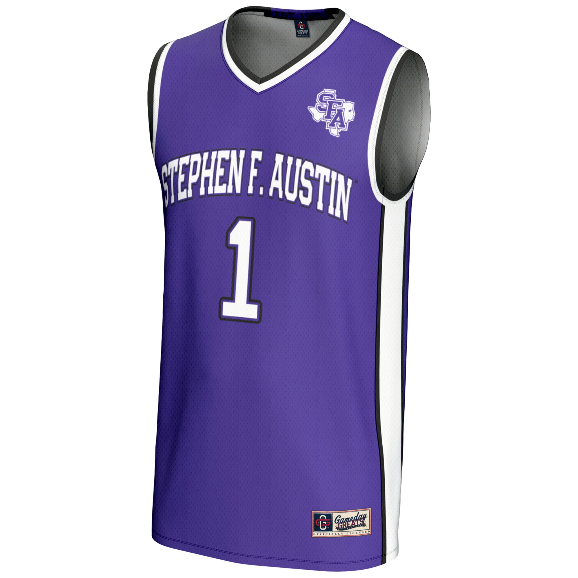 #1 Stephen F Austin Lumberjacks Lightweight Basketball Jersey Purple - front view