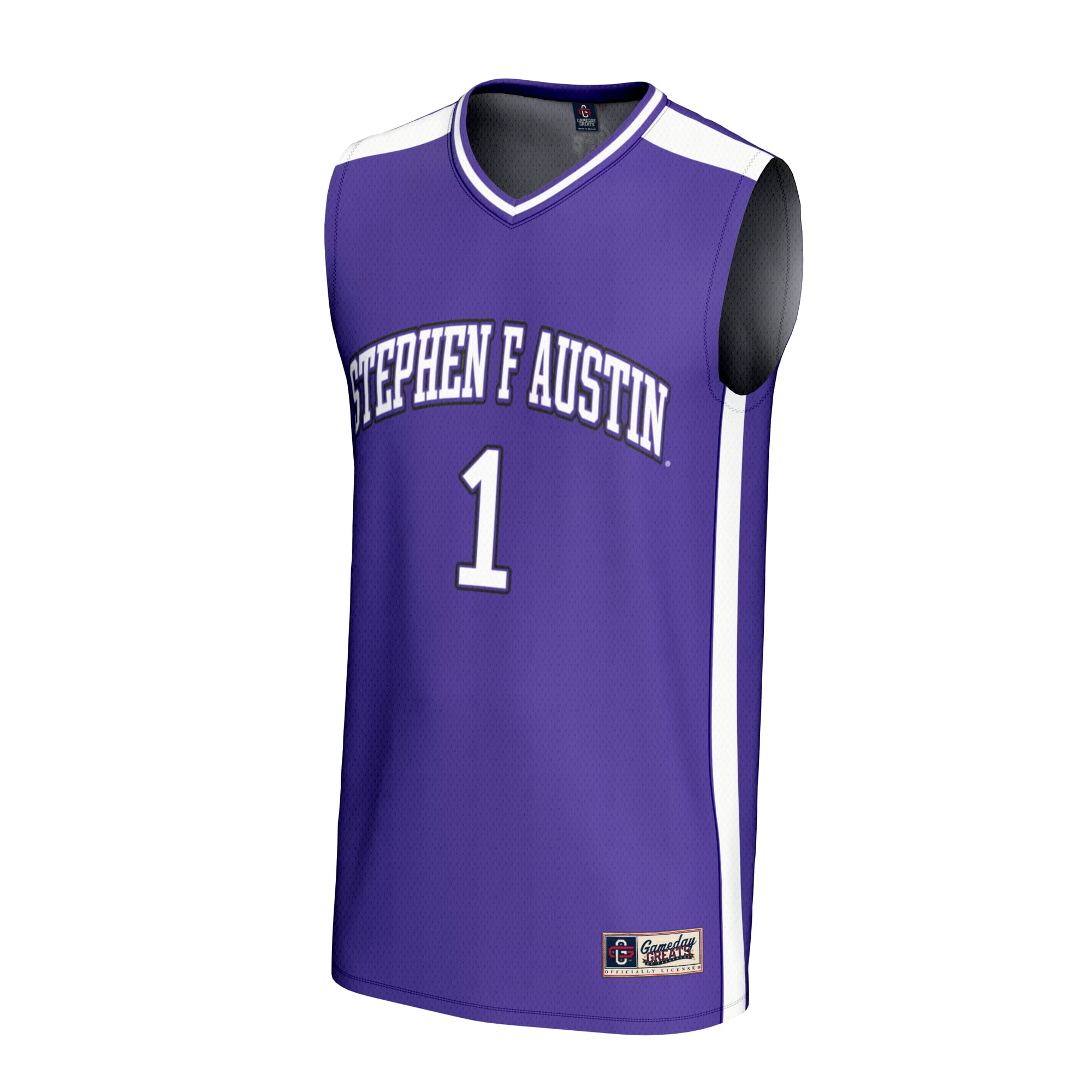 #1 Stephen F Austin Lumberjacks Unisex Lightweight Basketball Fashion Jersey Purple - front view