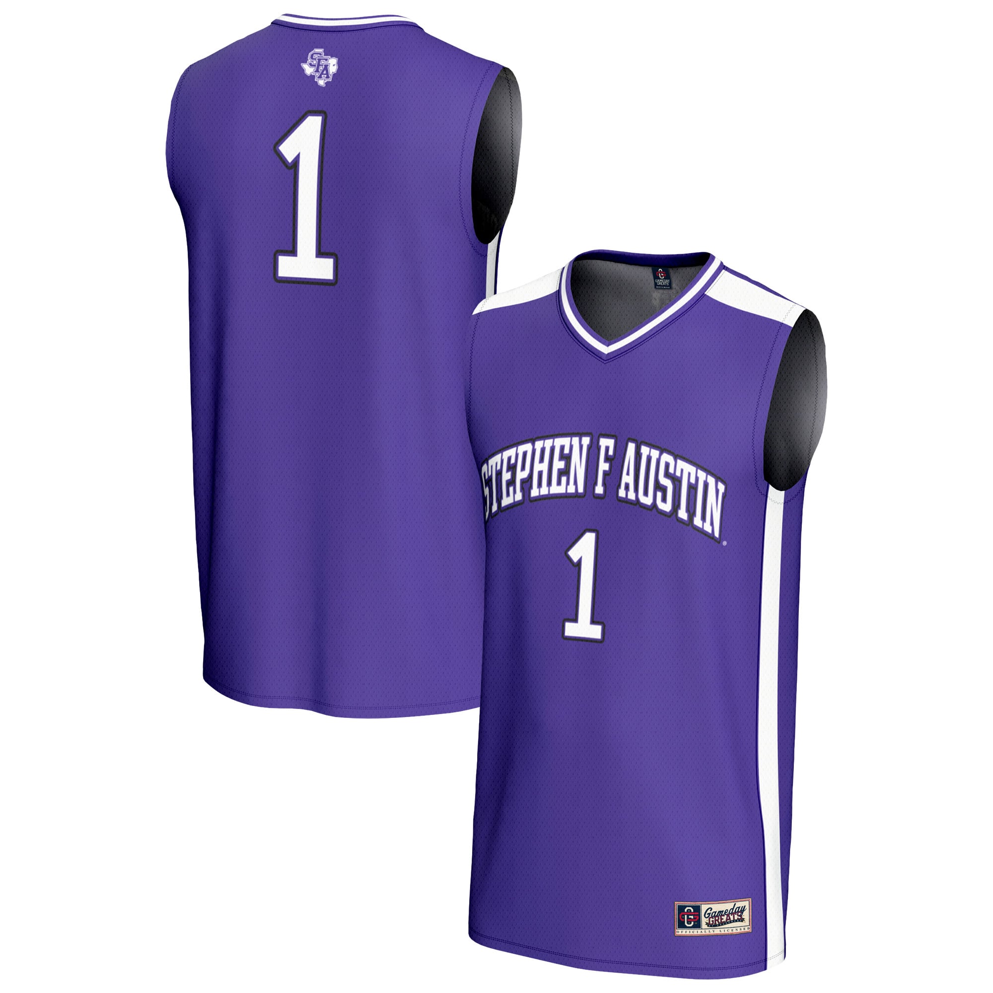 #1 Stephen F Austin Lumberjacks Unisex Lightweight Basketball Fashion Jersey - front and back view