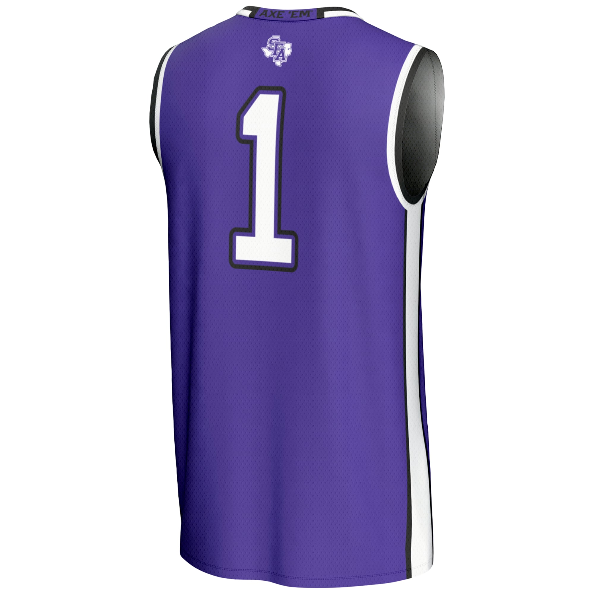 #1 Stephen F Austin Lumberjacks Youth Lightweight Basketball Jersey Purple - back view