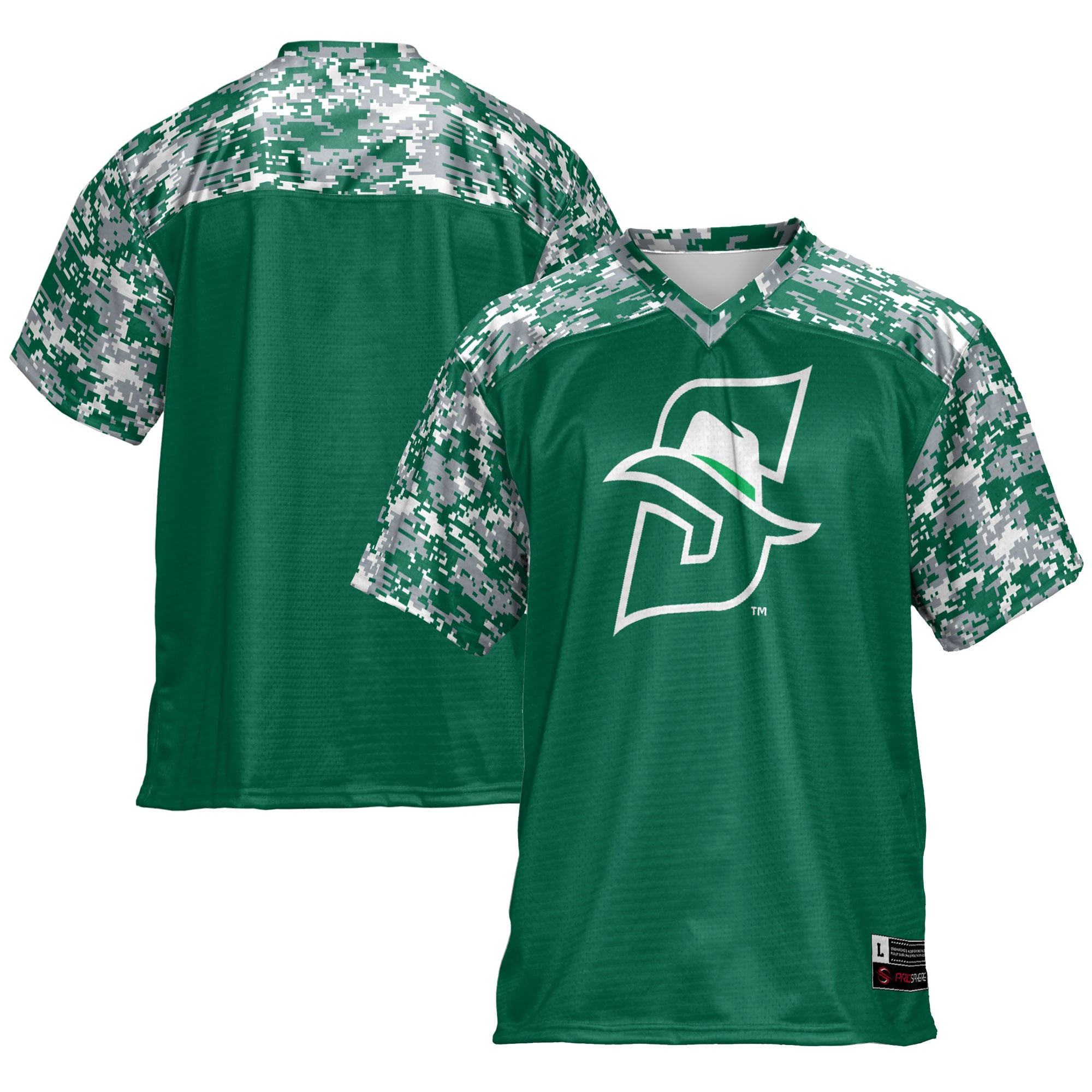 Stetson Hatters Football Jersey Green - front and back view