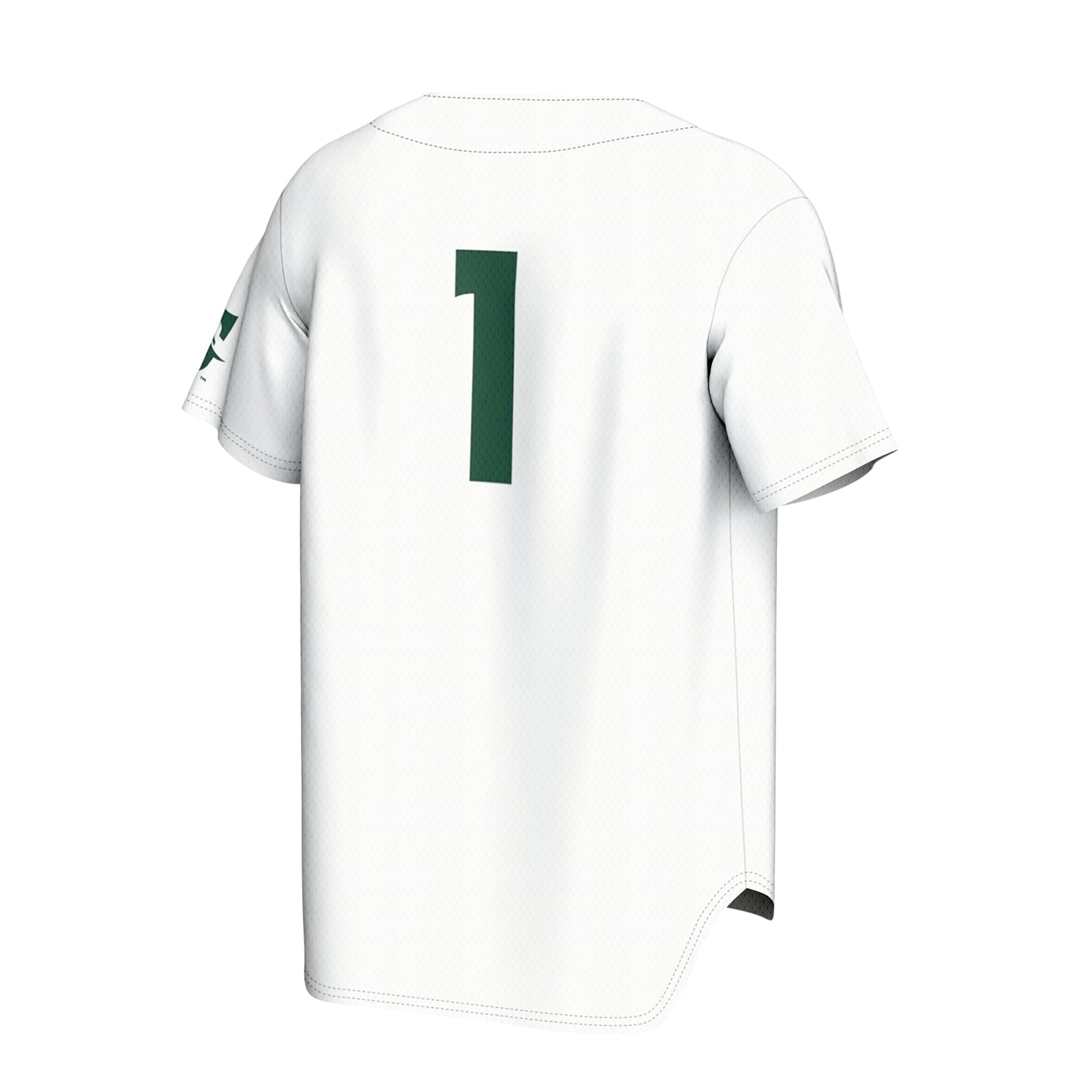 #1 Stetson Hatters Unisex Lightweight Baseball Fashion Jersey White - back view