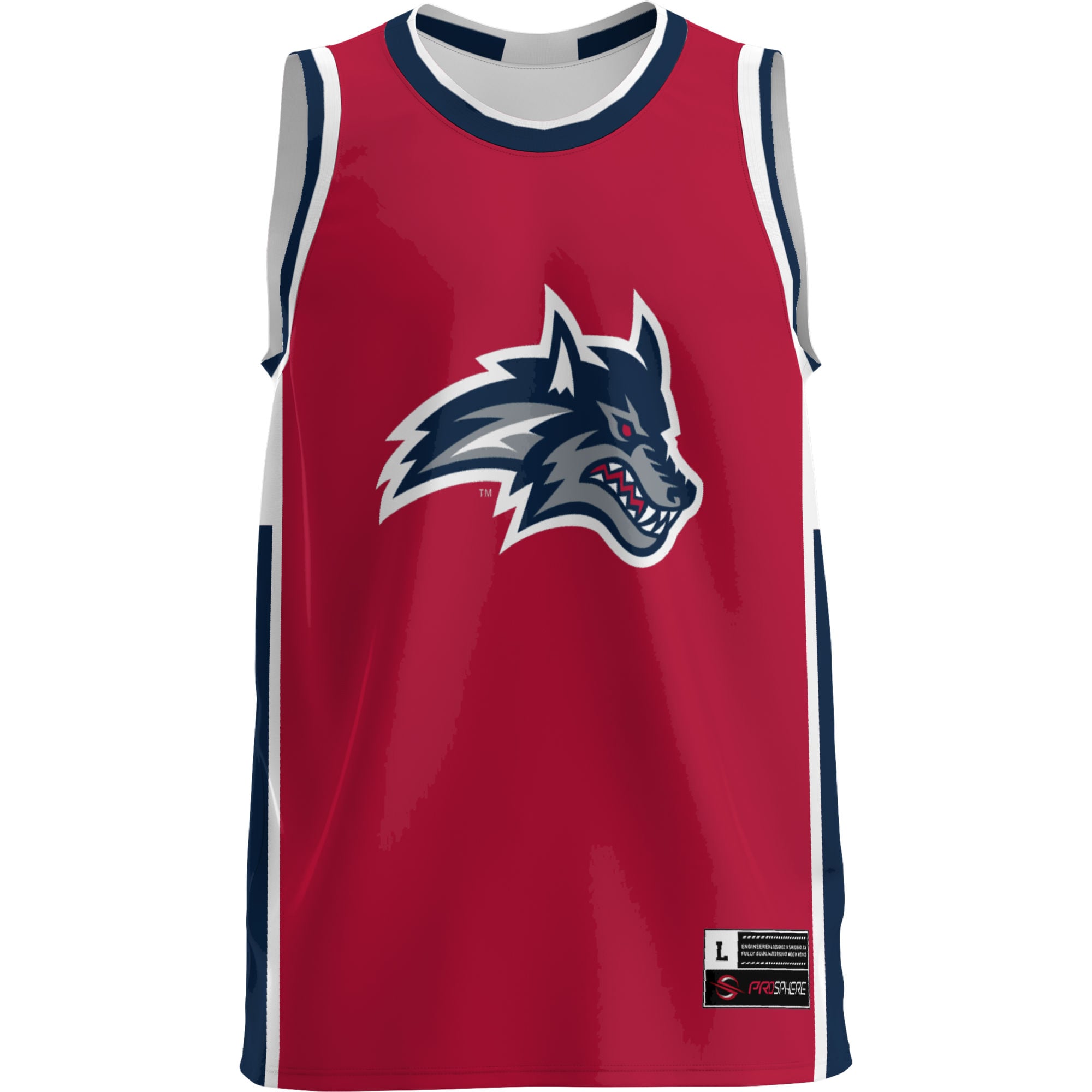 Stony Brook Seawolves Lightweight Basketball Jersey Red - front view